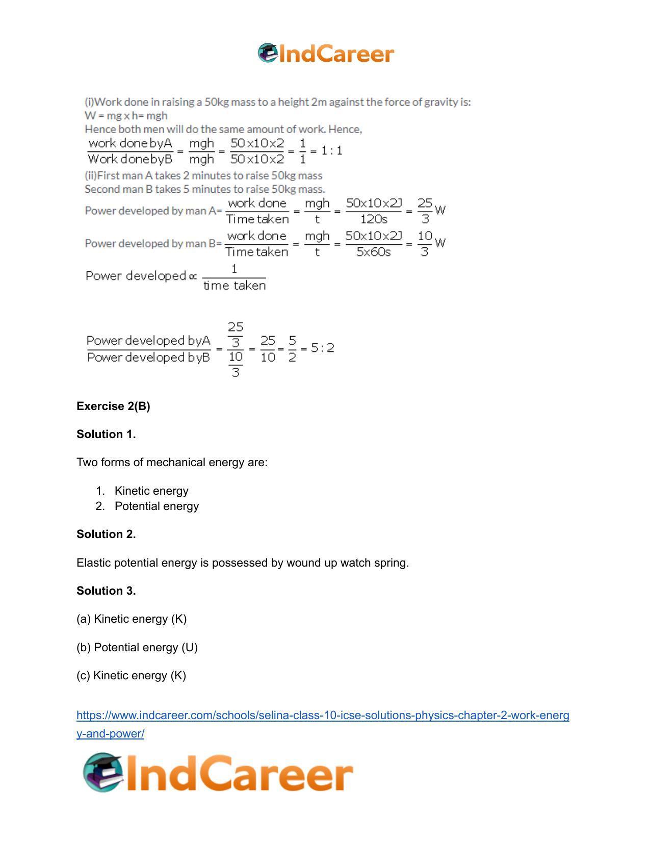 Selina Class 10 ICSE Solutions Physics : Chapter 2- Work, Energy and Power - Page 13