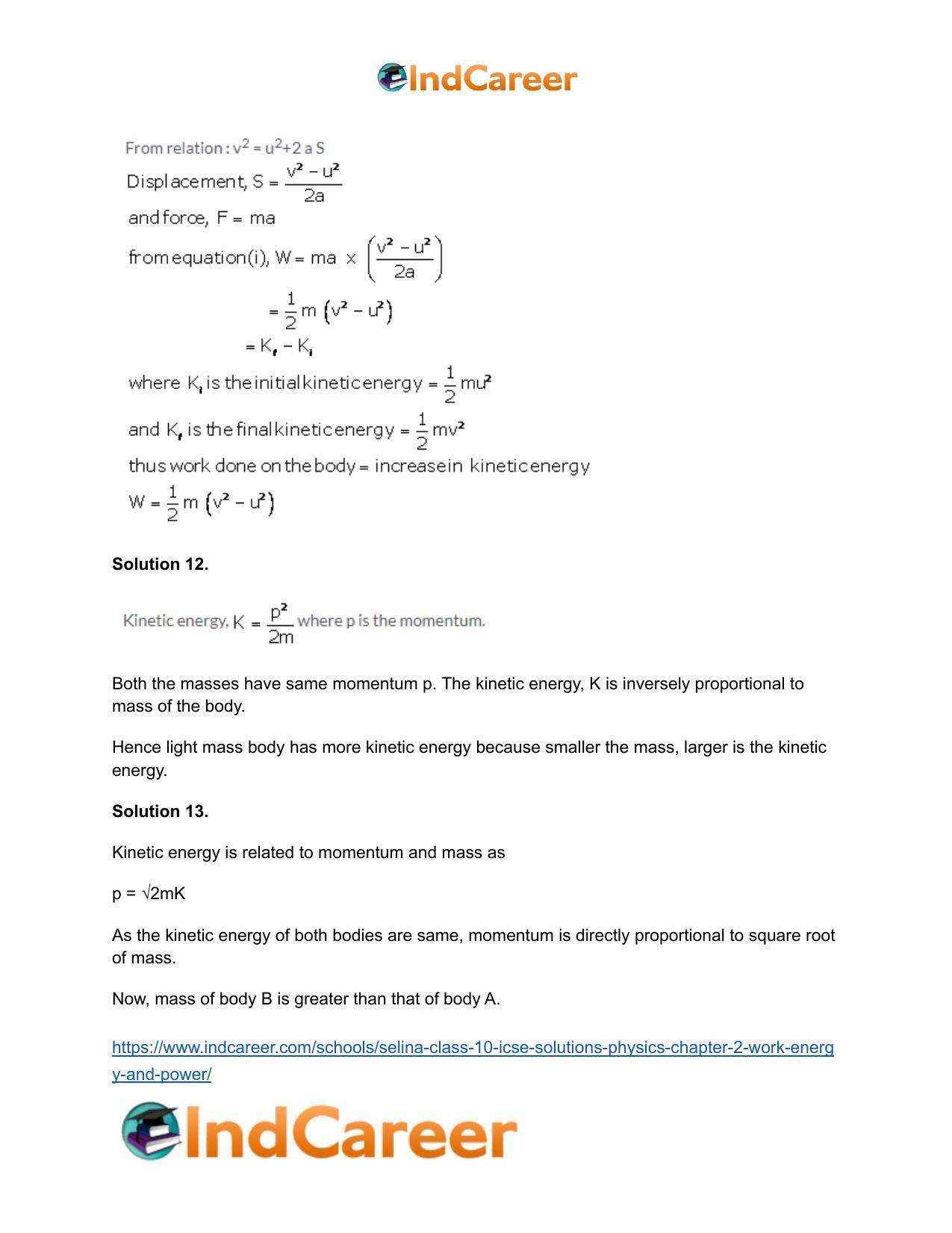 Selina Class 10 ICSE Solutions Physics : Chapter 2- Work, Energy and Power - Page 16