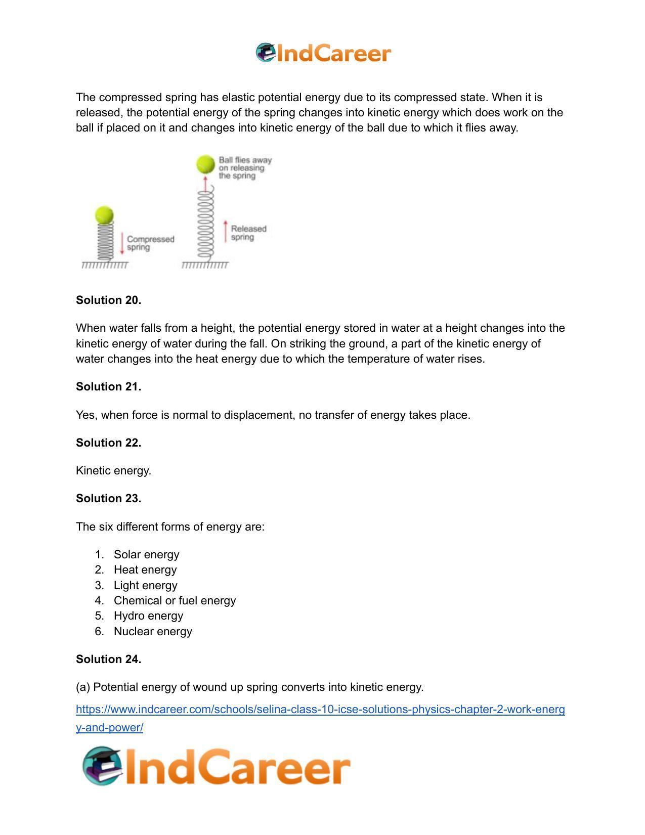 Selina Class 10 ICSE Solutions Physics : Chapter 2- Work, Energy and Power - Page 18