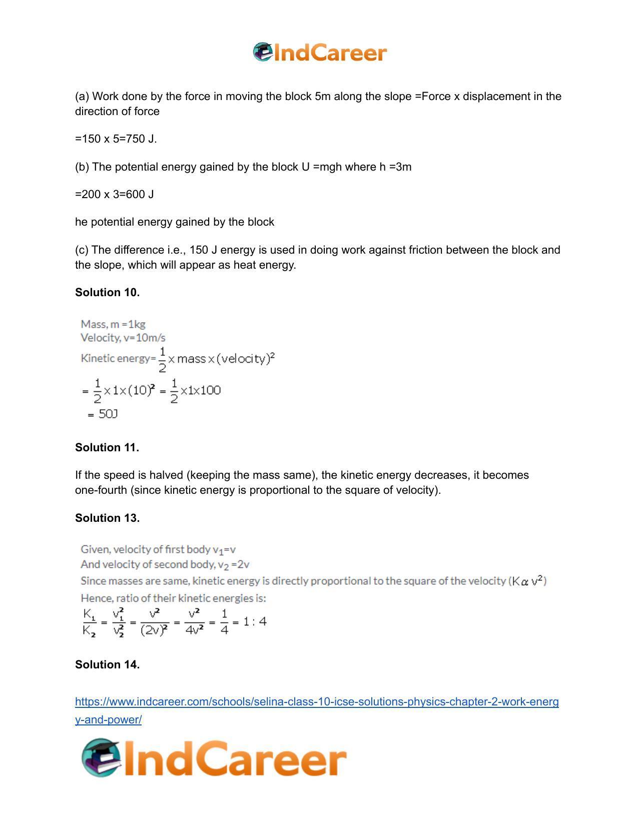 Selina Class 10 ICSE Solutions Physics : Chapter 2- Work, Energy and Power - Page 23
