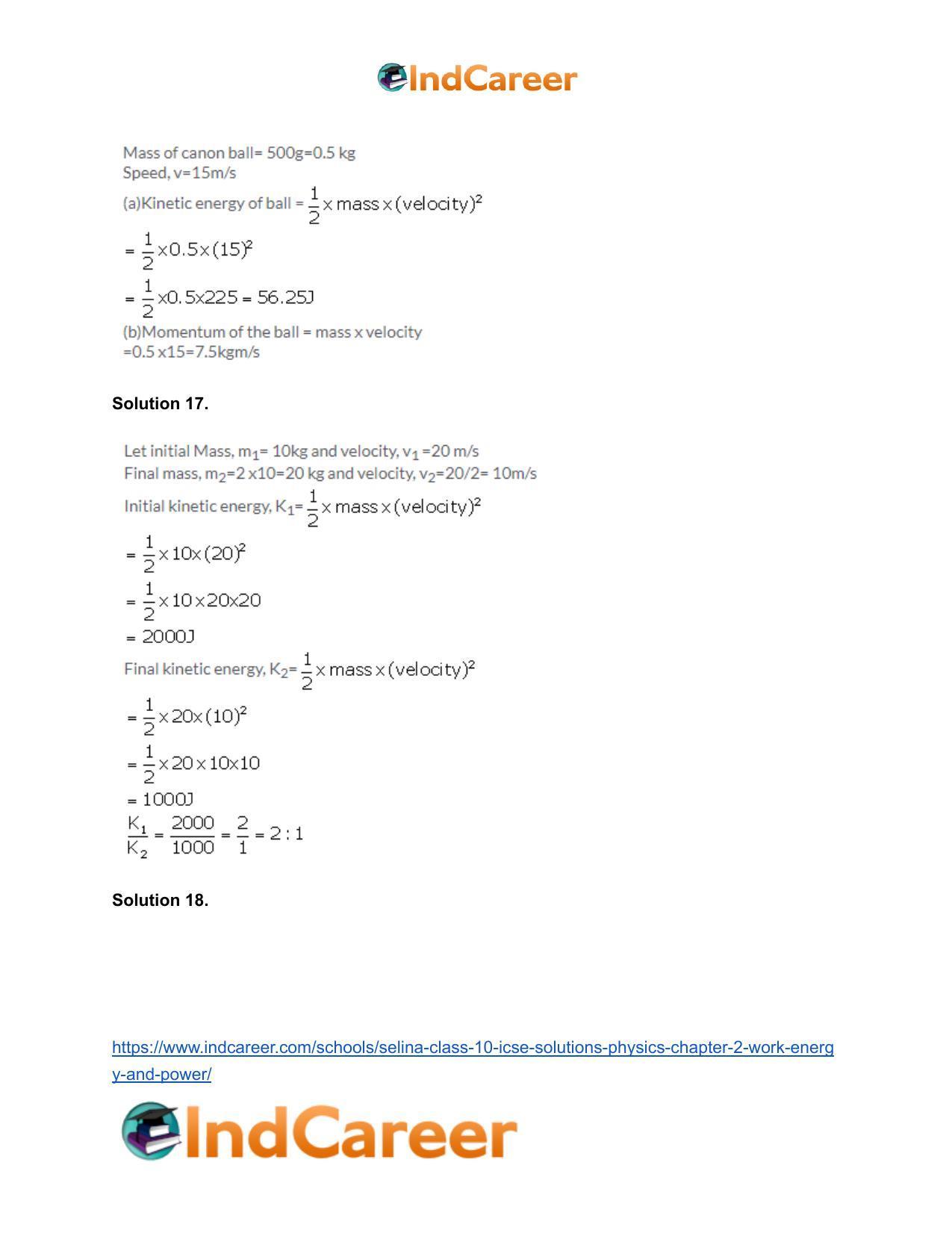 Selina Class 10 ICSE Solutions Physics : Chapter 2- Work, Energy and Power - Page 25