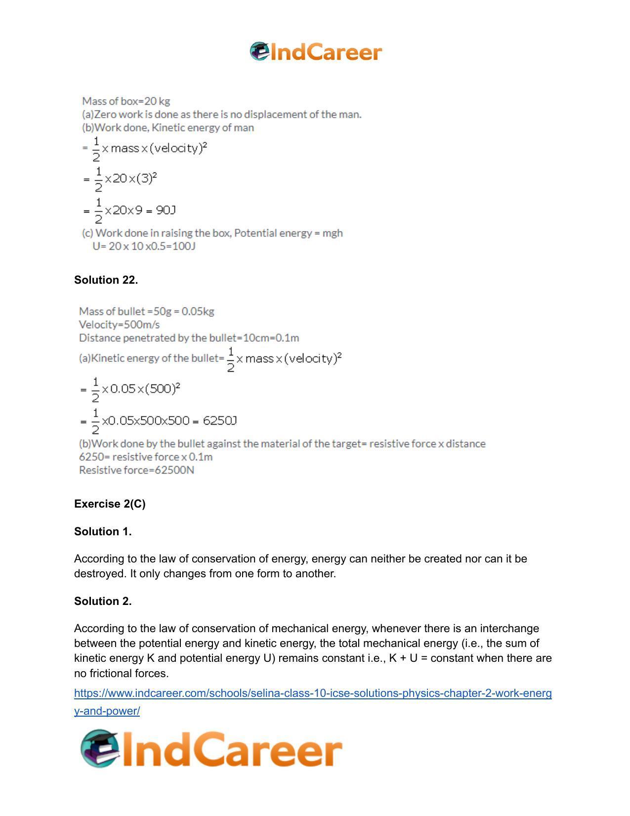 Selina Class 10 ICSE Solutions Physics : Chapter 2- Work, Energy and Power - Page 27