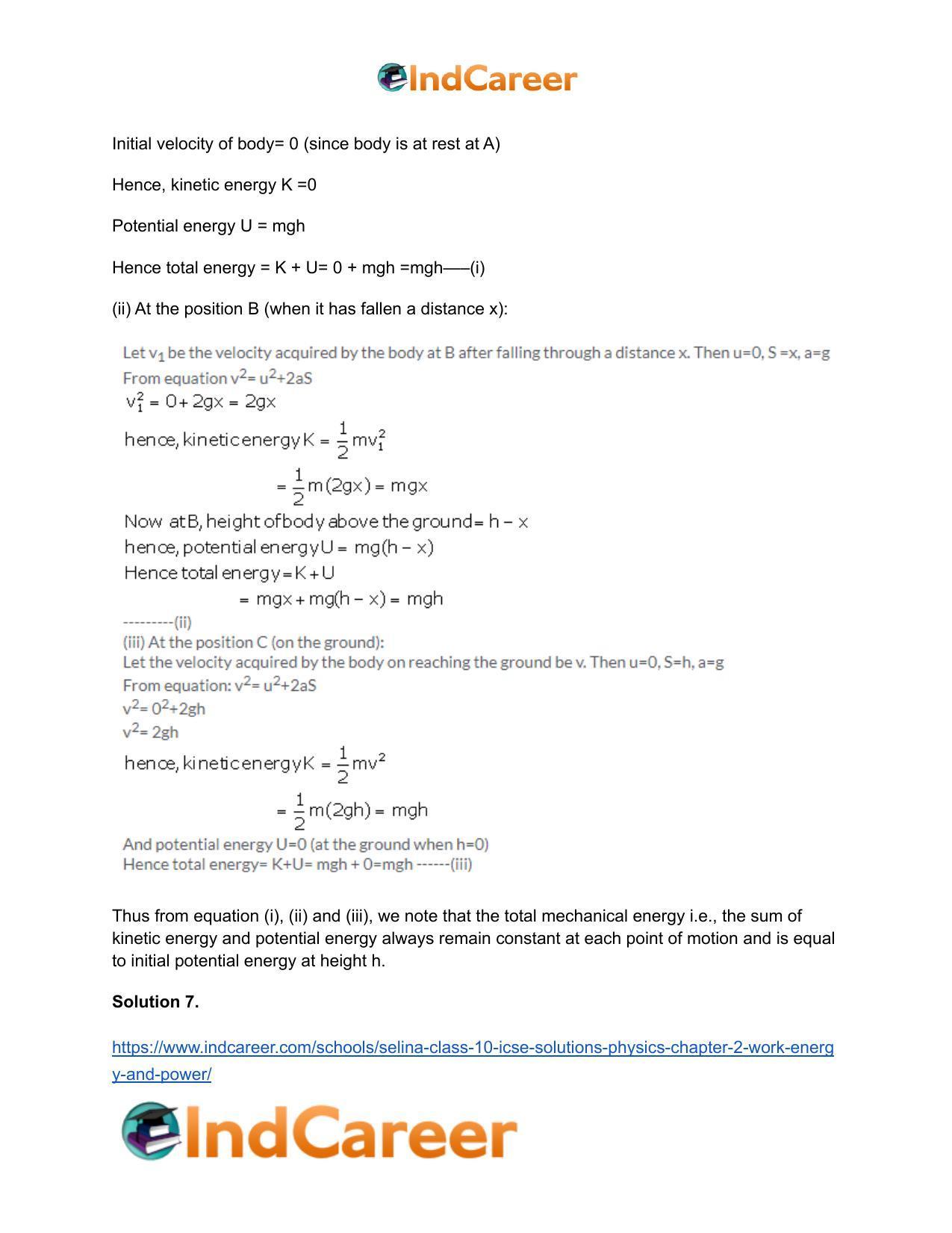 Selina Class 10 ICSE Solutions Physics : Chapter 2- Work, Energy and Power - Page 29