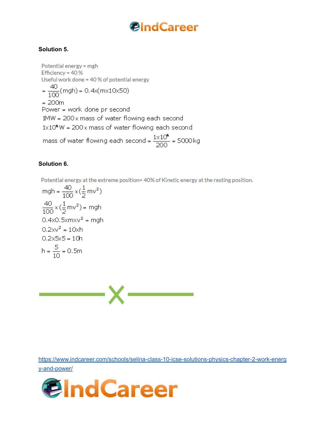 Selina Class 10 ICSE Solutions Physics : Chapter 2- Work, Energy and Power - Page 33