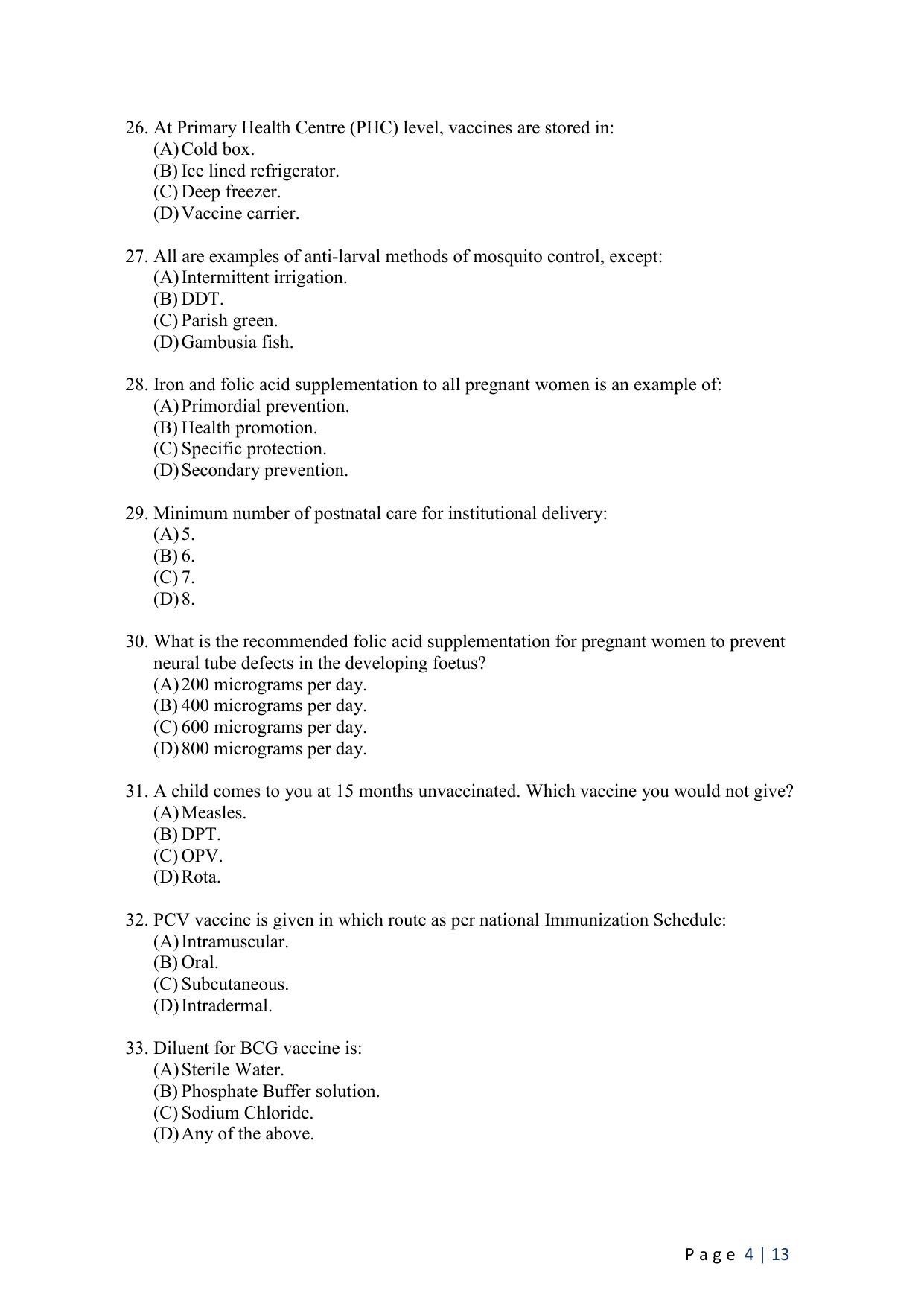 WB JEMAS (PG) M.Sc PH MCH 2024 Question Paper - Page 6