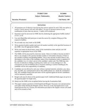 PUBDET 2018 Mathematics Question Papers