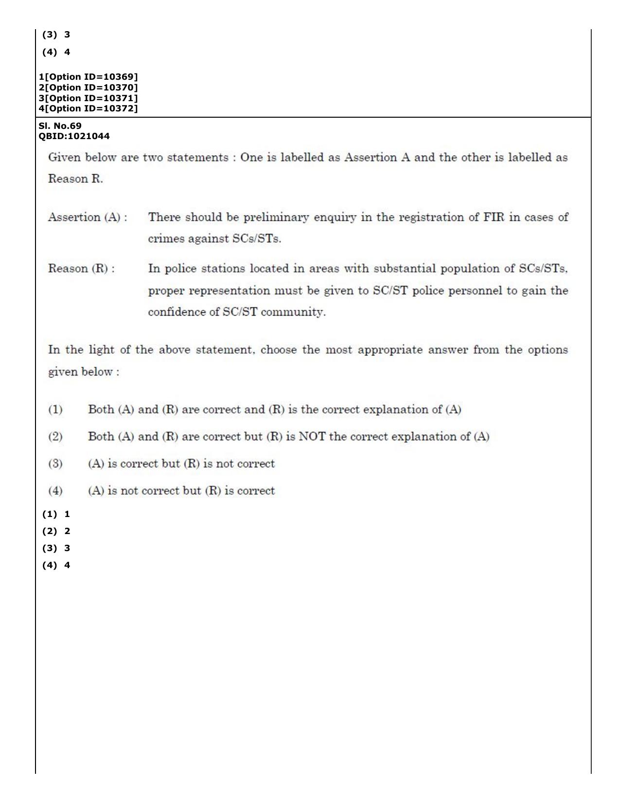CUET (PG) 2022: PGQP-16 B. Criminology (04-09-2022) Question Paper - Page 45