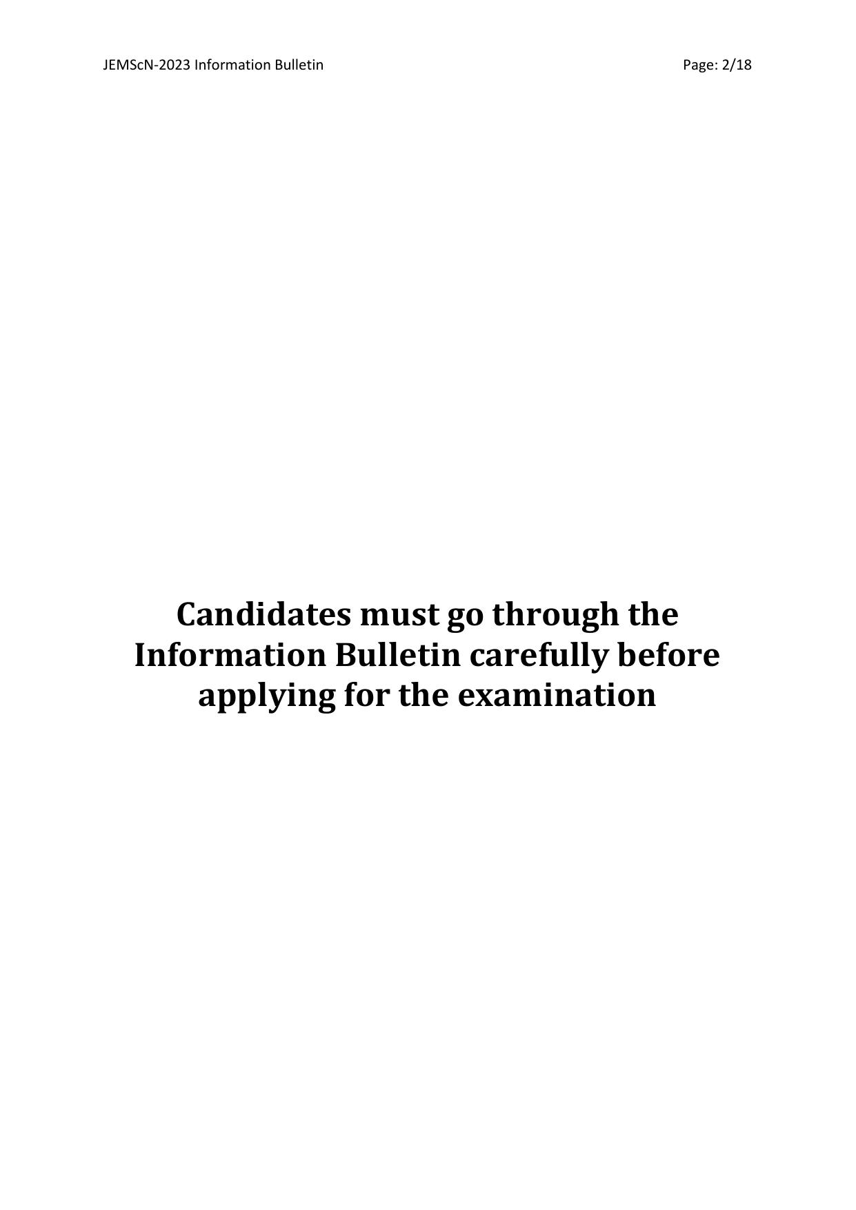 WB Joint Entrance for M. Sc. Nursing course (JEMScN) Information Bulletin 2023 - Page 2