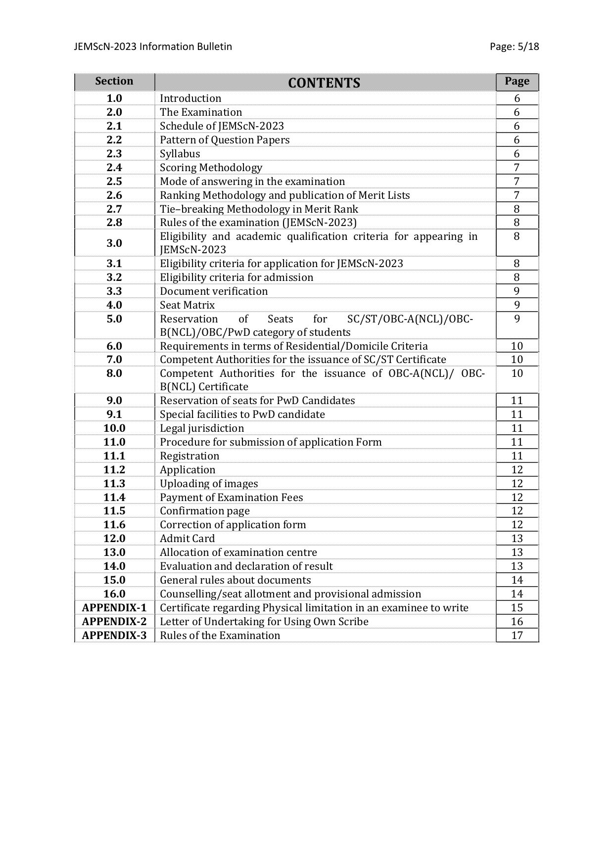 WB Joint Entrance for M. Sc. Nursing course (JEMScN) Information Bulletin 2023 - Page 5