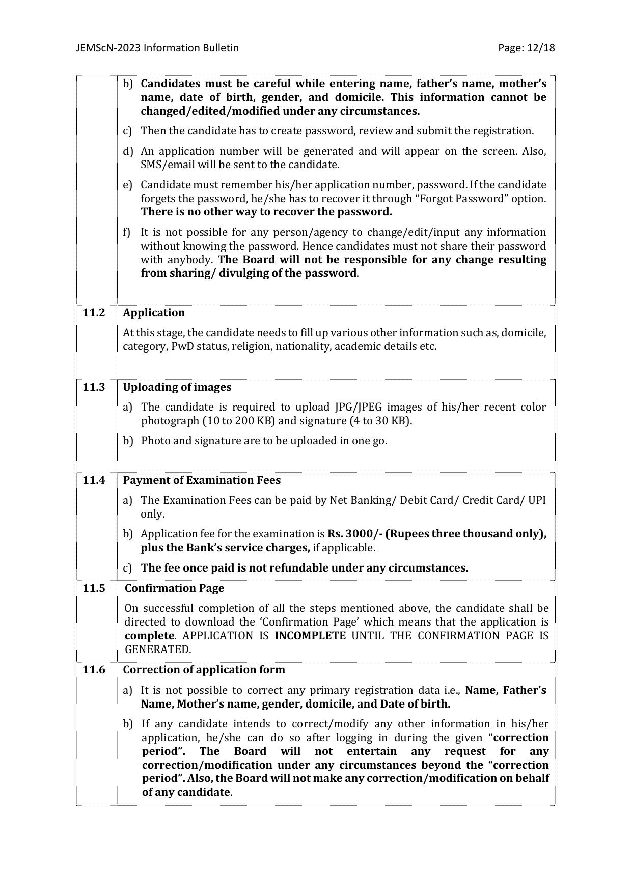 WB Joint Entrance for M. Sc. Nursing course (JEMScN) Information Bulletin 2023 - Page 12