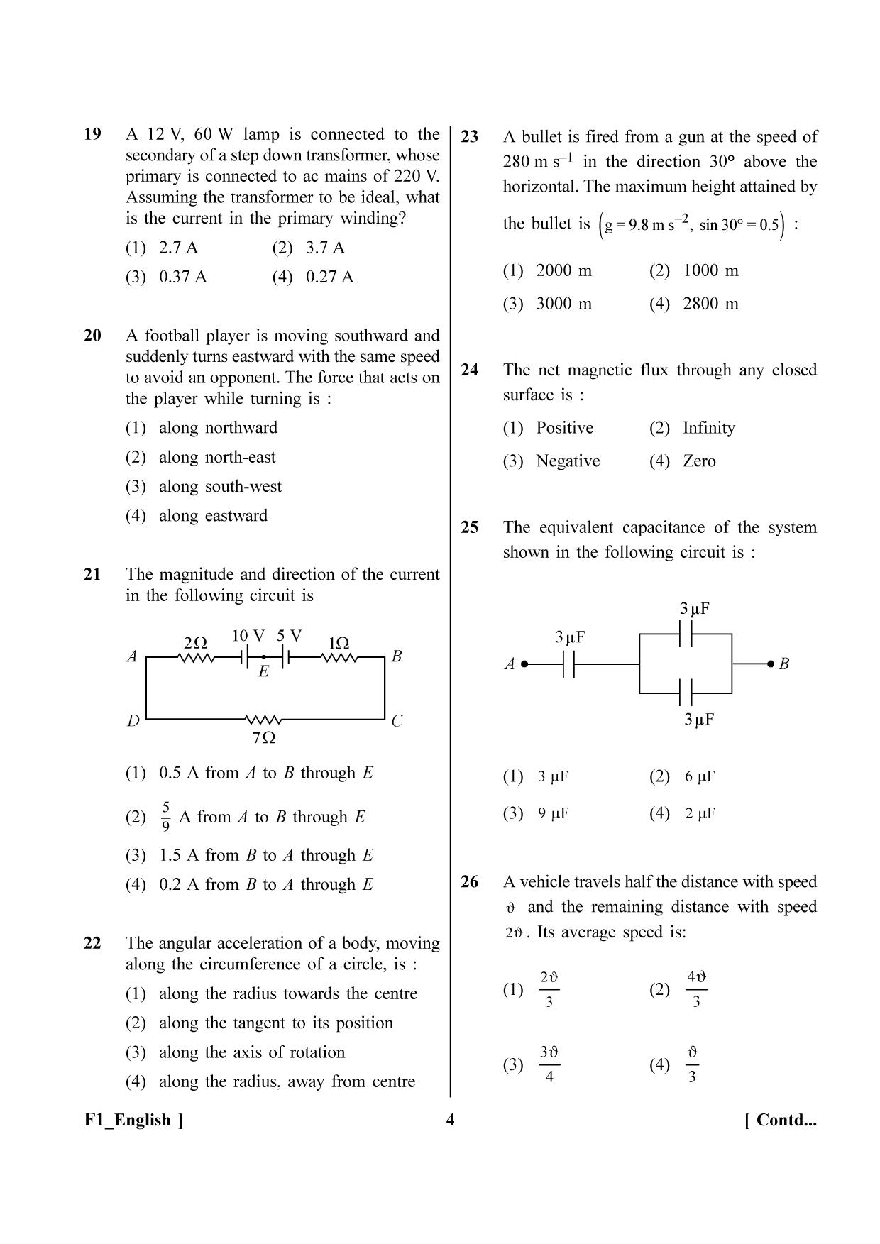 NEET 2023 F1 Question Paper - Page 4