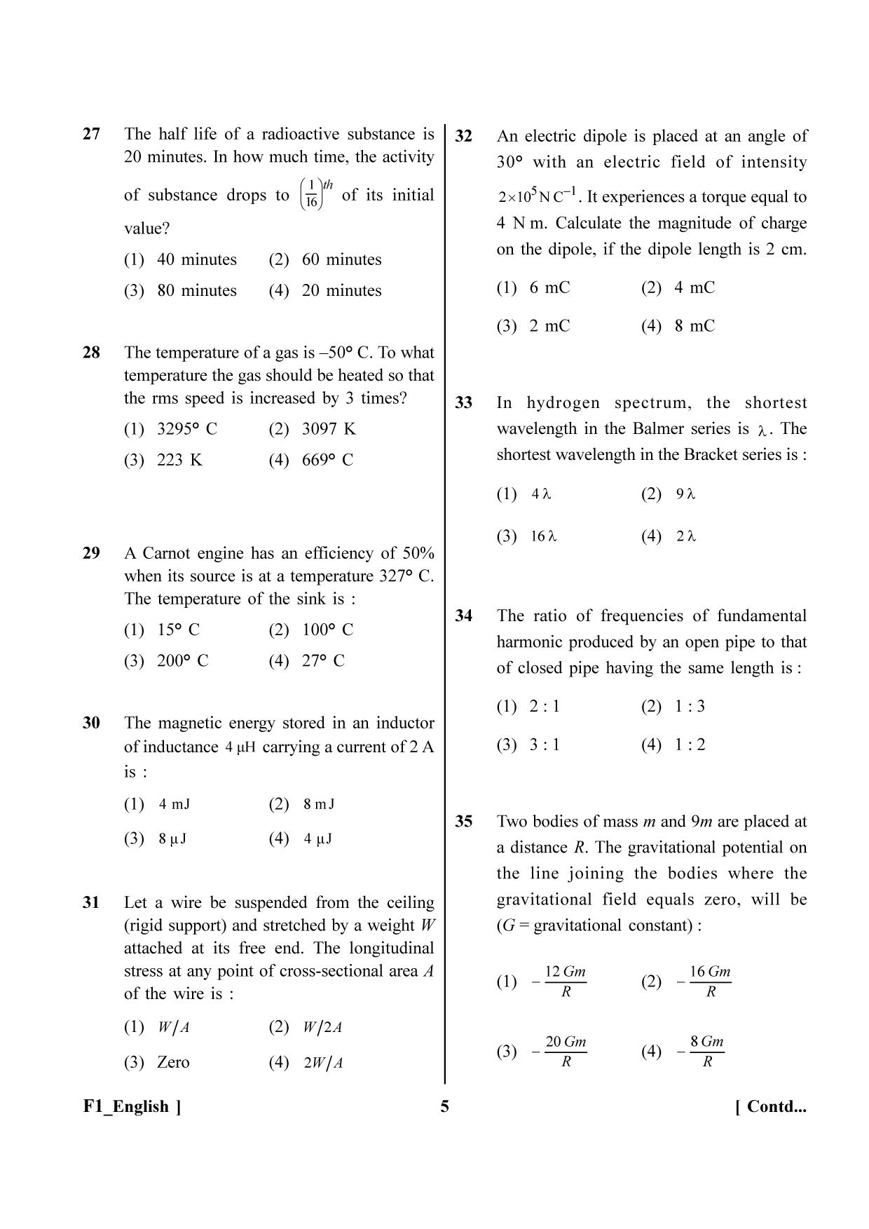 NEET 2023 F1 Question Paper - Page 5
