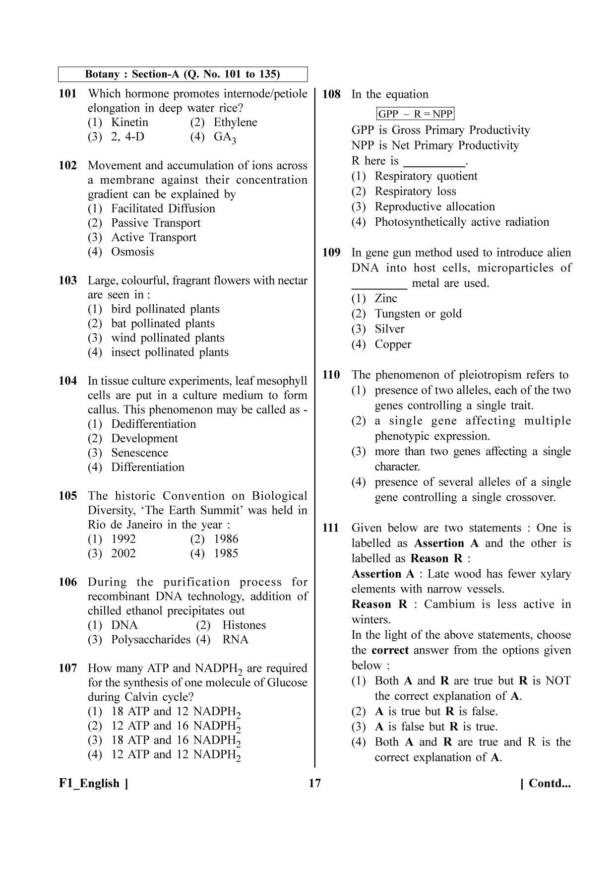 NEET 2023 F1 Question Paper - Page 17
