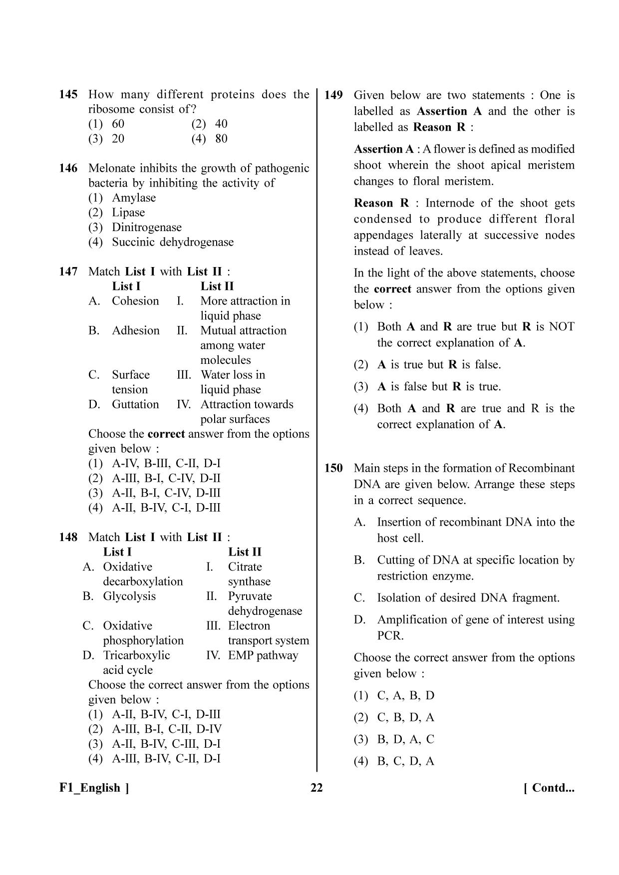 NEET 2023 F1 Question Paper - Page 22