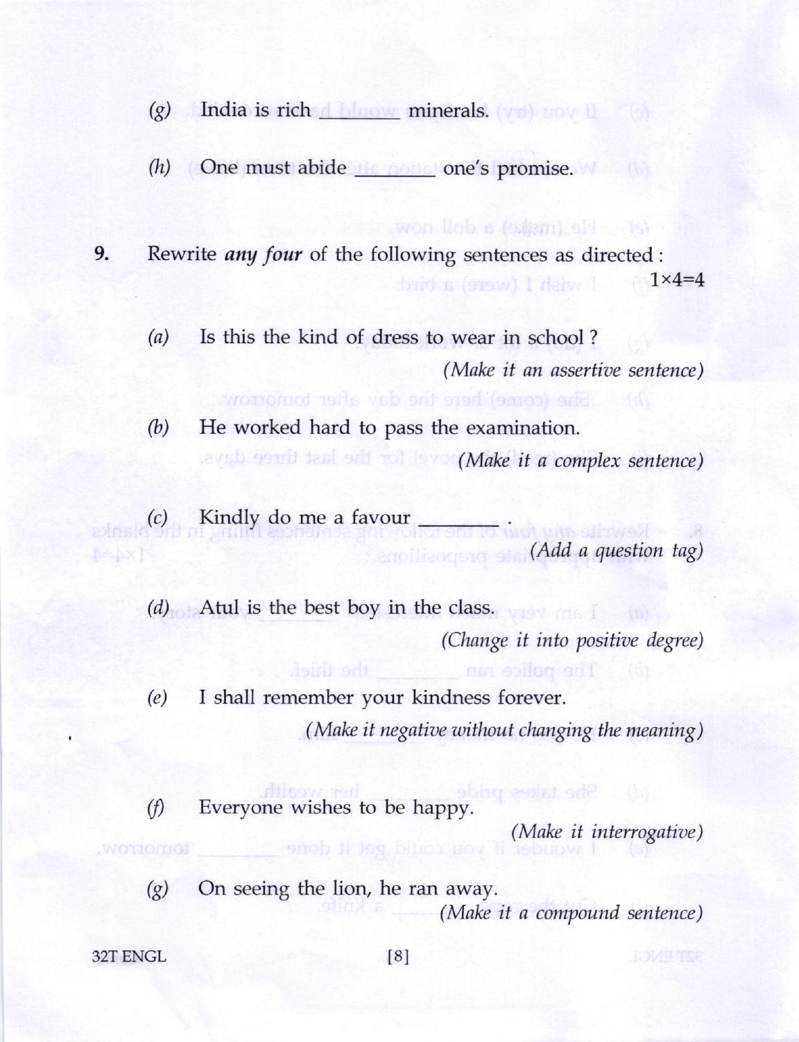 AHSEC Class 12 English Question Papers 2022 - Page 8