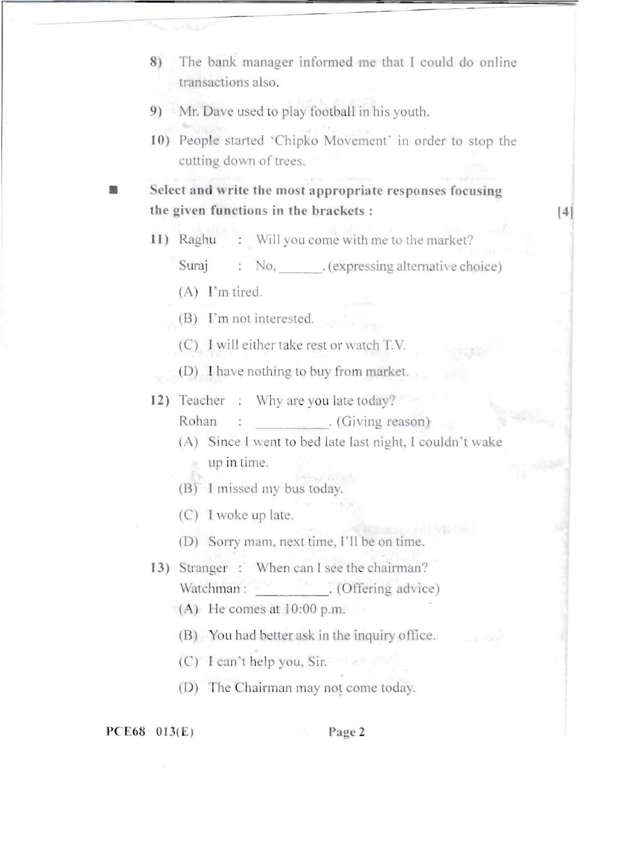Gujarat Board Class 12th Question Paper 2020: (S.L) English - Page 2