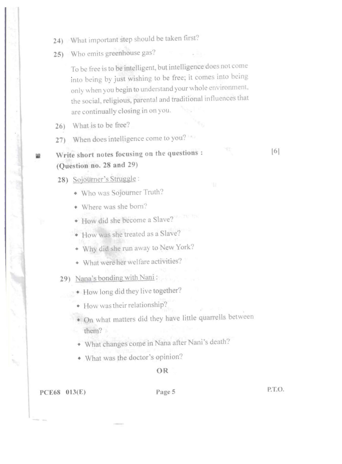 Gujarat Board Class 12th Question Paper 2020: (S.L) English - Page 5