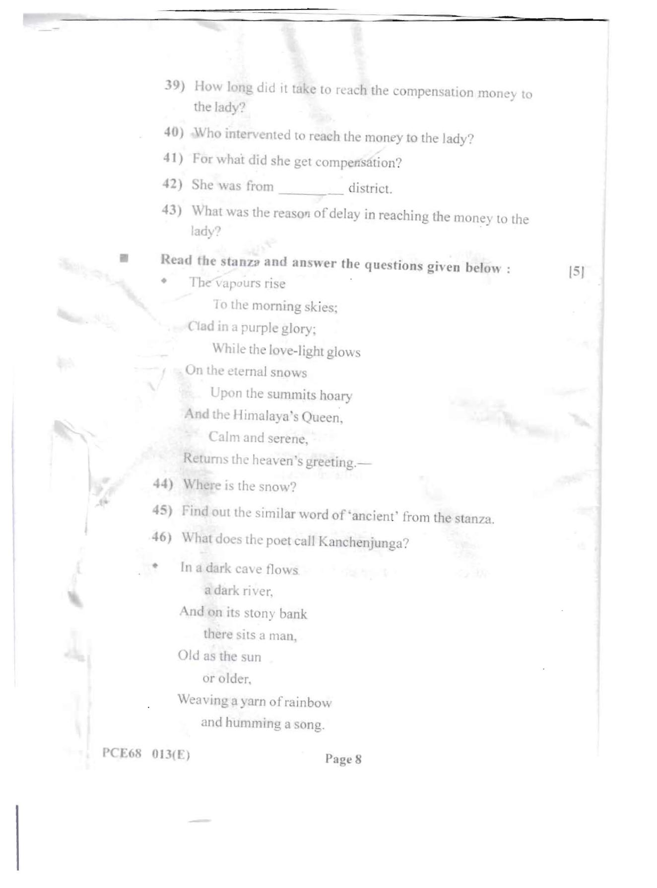 Gujarat Board Class 12th Question Paper 2020: (S.L) English - Page 8