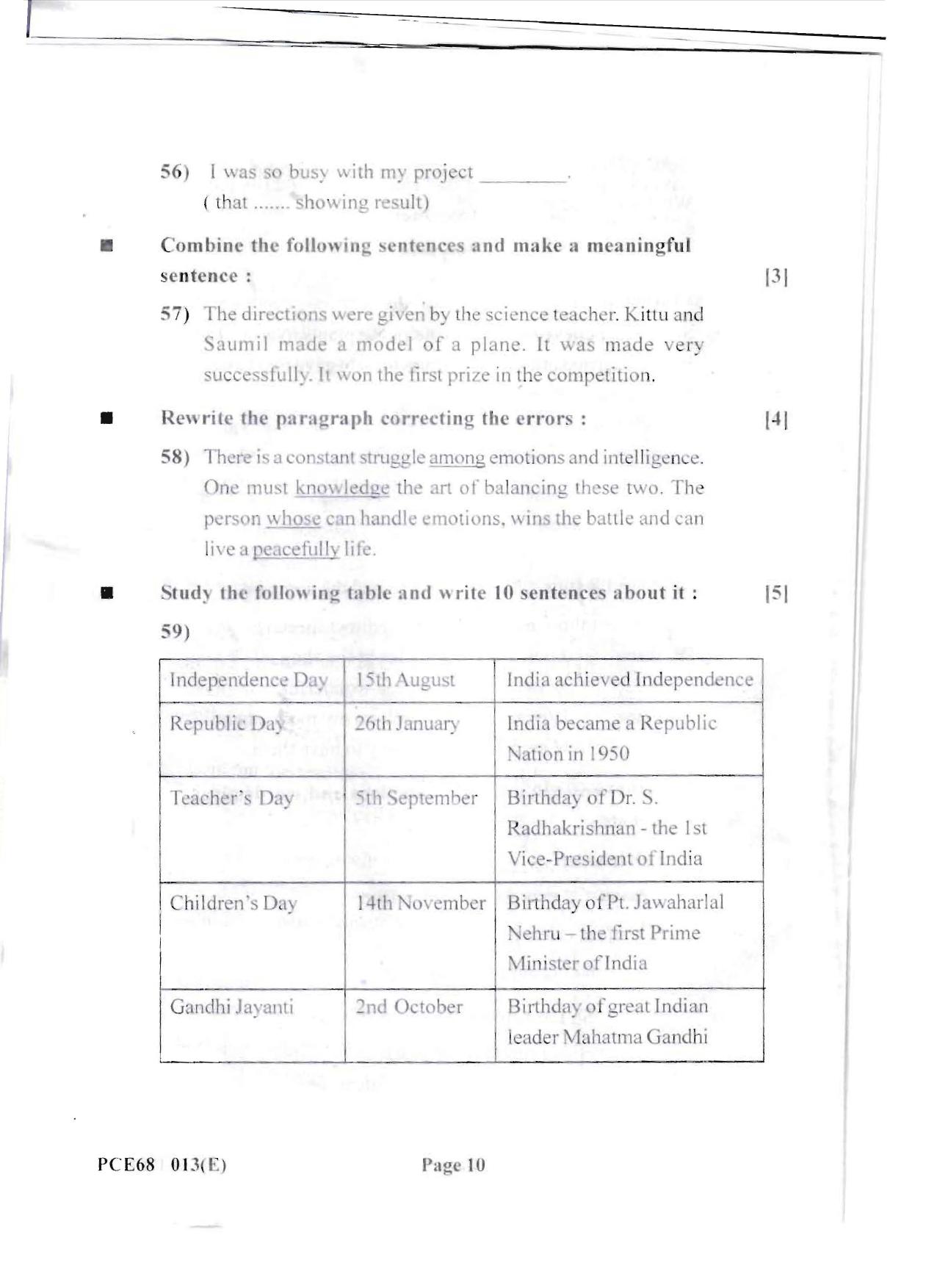 Gujarat Board Class 12th Question Paper 2020: (S.L) English - Page 10