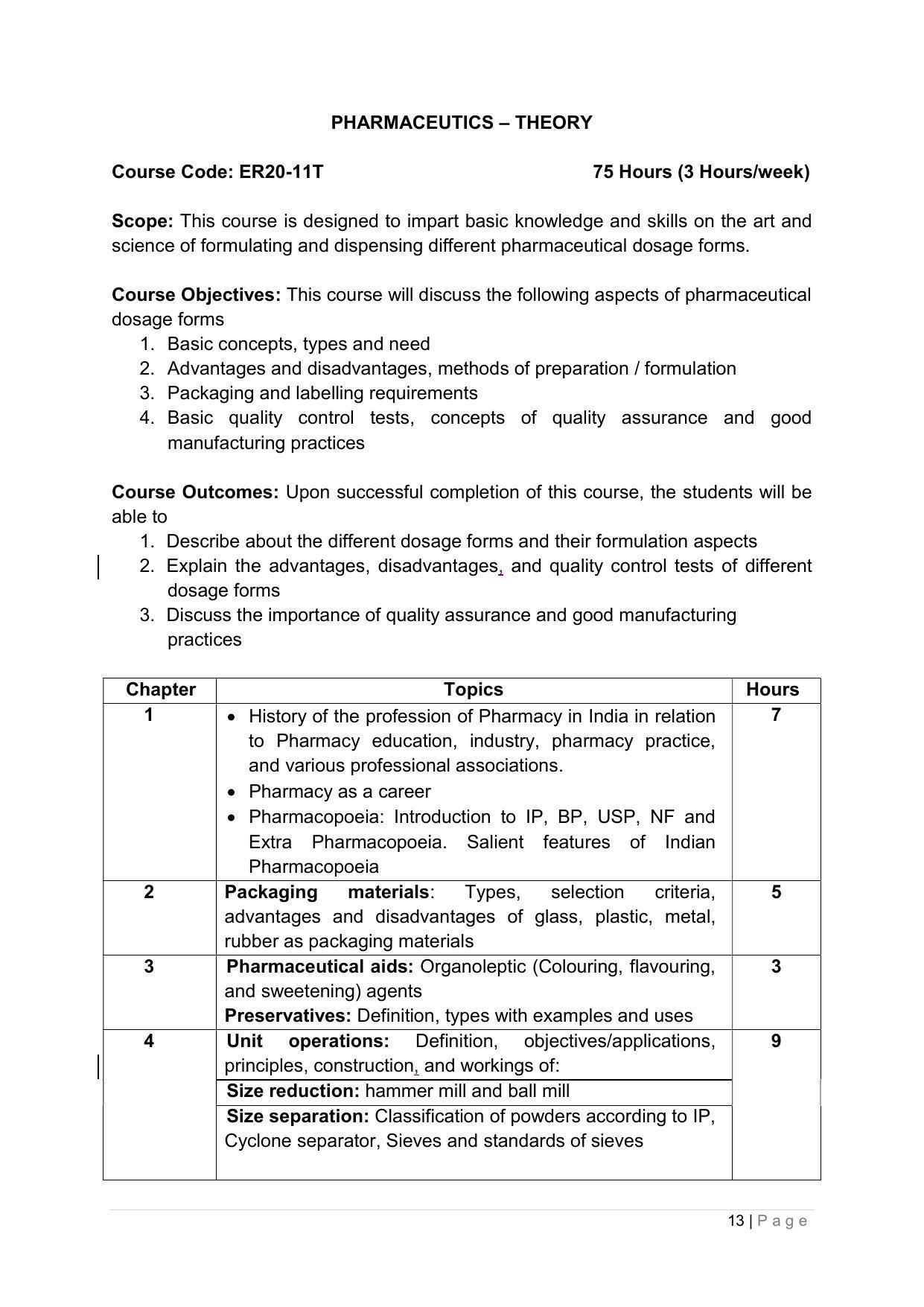 SYLLABUS FOR ANNUAL SYSTEM EFFECTIVE FROM (2021-2022) - PHARMACY - Page 17