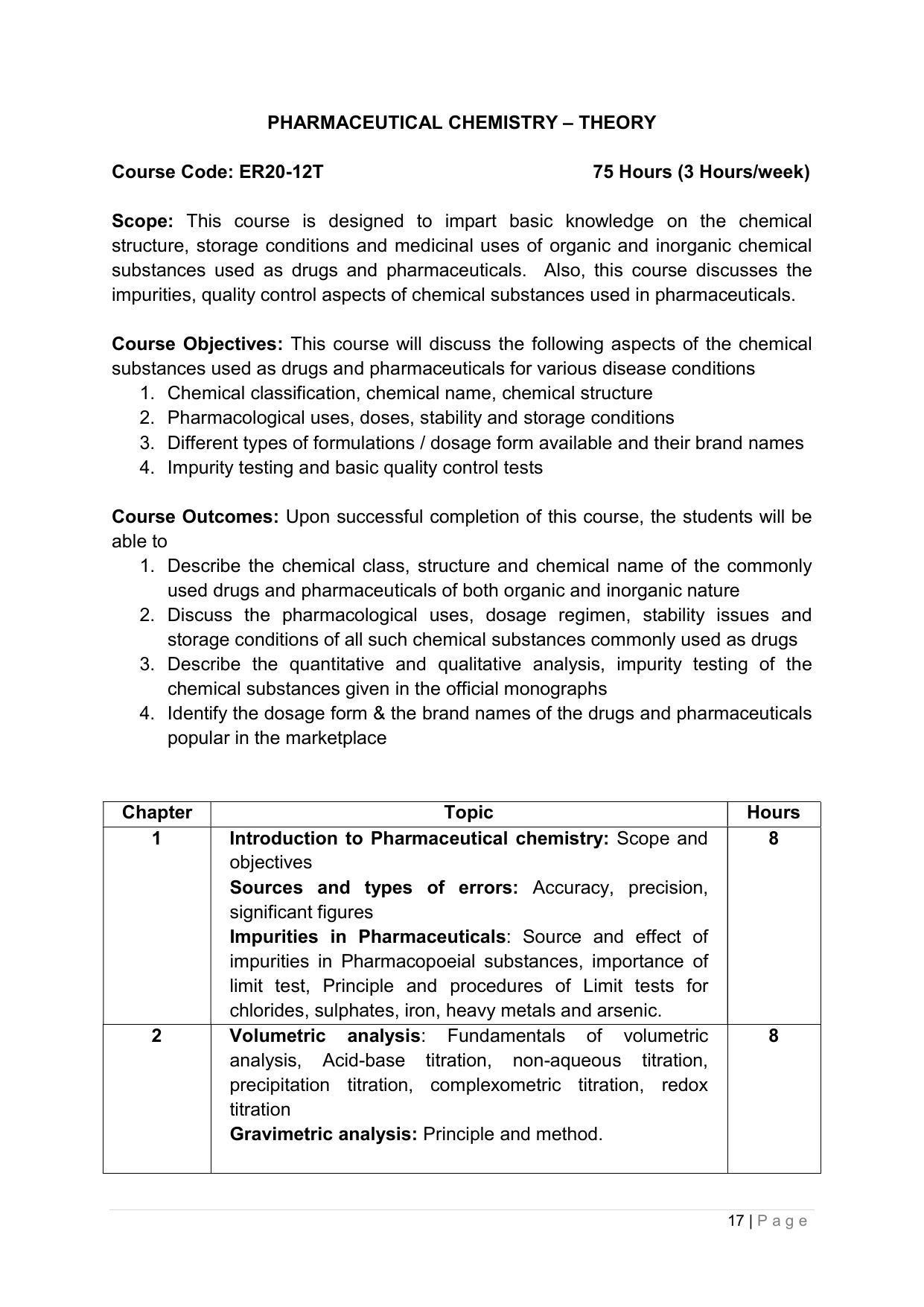 SYLLABUS FOR ANNUAL SYSTEM EFFECTIVE FROM (2021-2022) - PHARMACY - Page 21