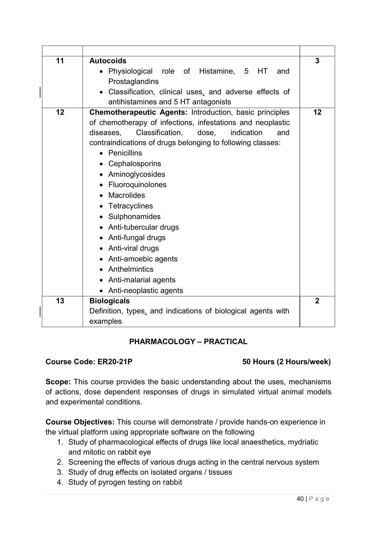 SYLLABUS FOR ANNUAL SYSTEM EFFECTIVE FROM (2021-2022) - PHARMACY - Page 44