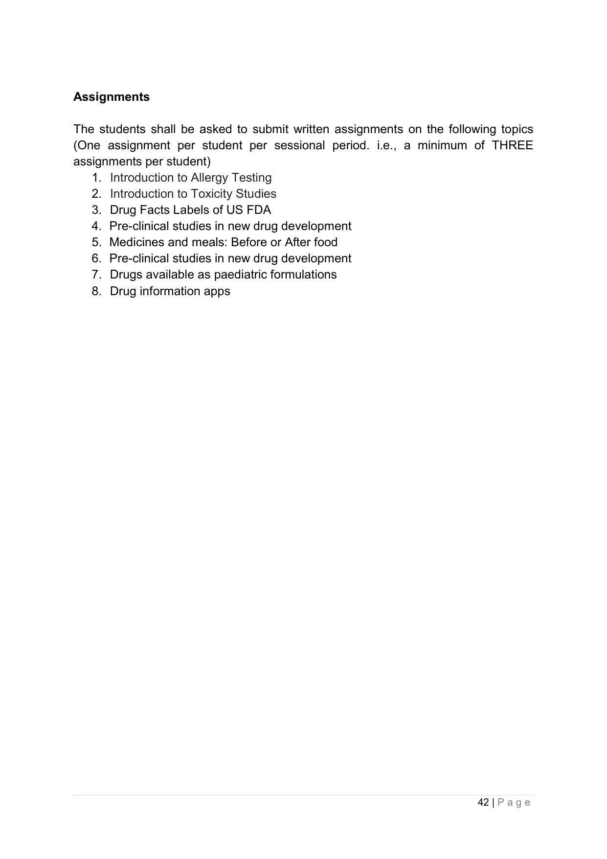 SYLLABUS FOR ANNUAL SYSTEM EFFECTIVE FROM (2021-2022) - PHARMACY - Page 46