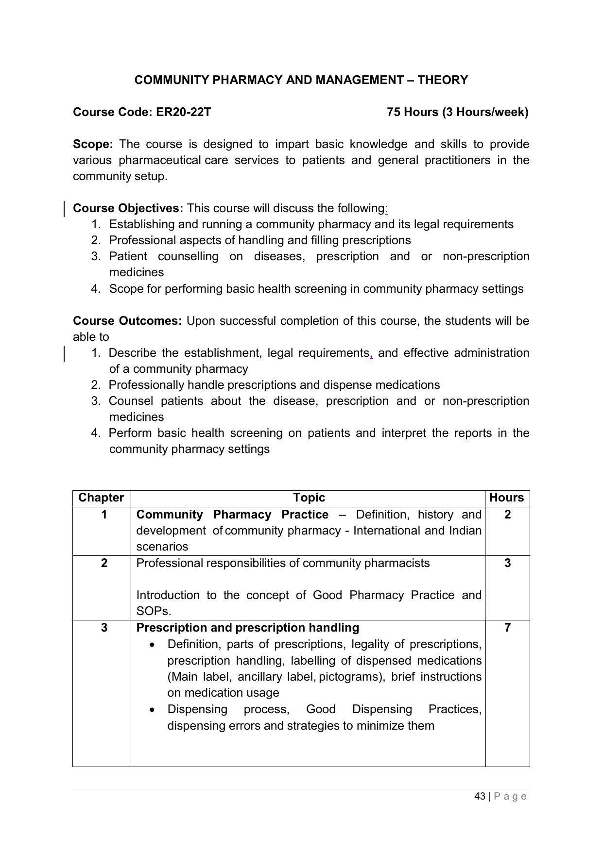 SYLLABUS FOR ANNUAL SYSTEM EFFECTIVE FROM (2021-2022) - PHARMACY - Page 47
