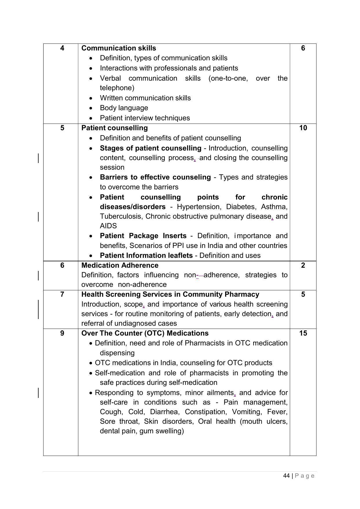 SYLLABUS FOR ANNUAL SYSTEM EFFECTIVE FROM (2021-2022) - PHARMACY - Page 48