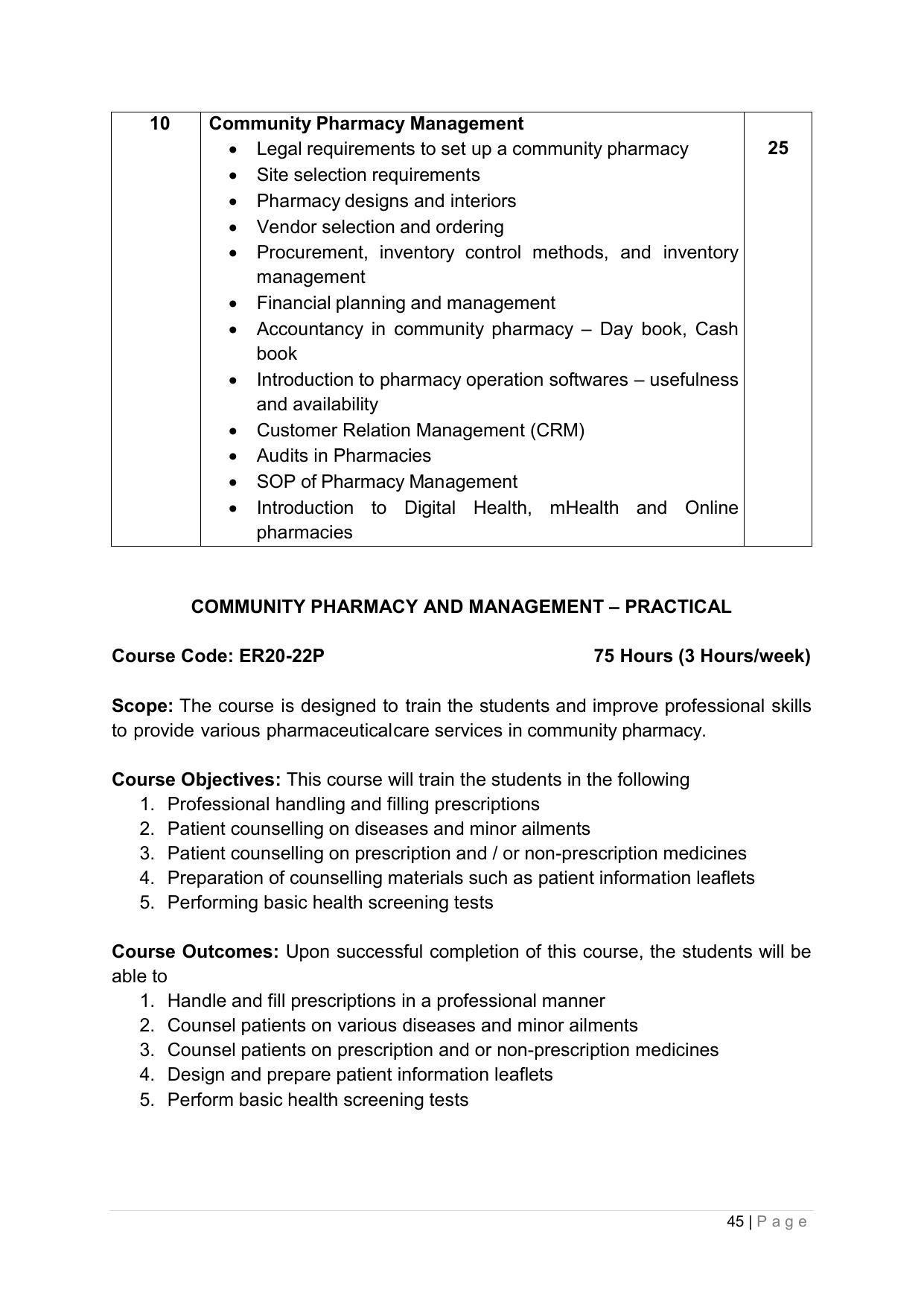 SYLLABUS FOR ANNUAL SYSTEM EFFECTIVE FROM (2021-2022) - PHARMACY - Page 49