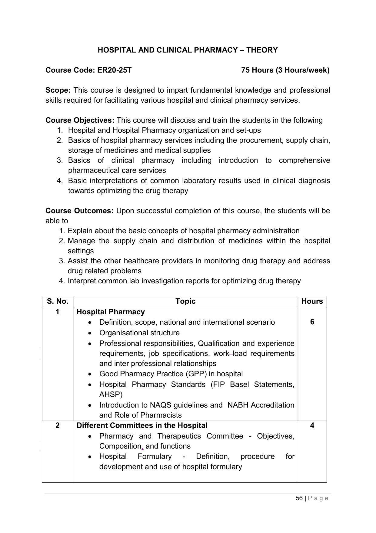 SYLLABUS FOR ANNUAL SYSTEM EFFECTIVE FROM (2021-2022) - PHARMACY - Page 60
