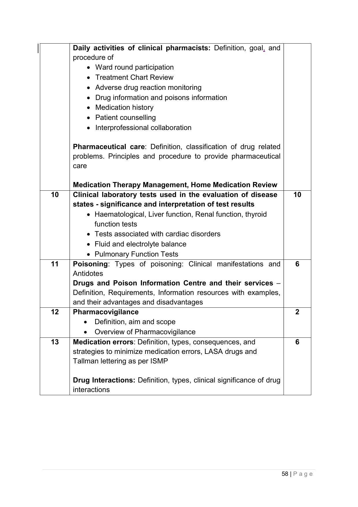 SYLLABUS FOR ANNUAL SYSTEM EFFECTIVE FROM (2021-2022) - PHARMACY - Page 62