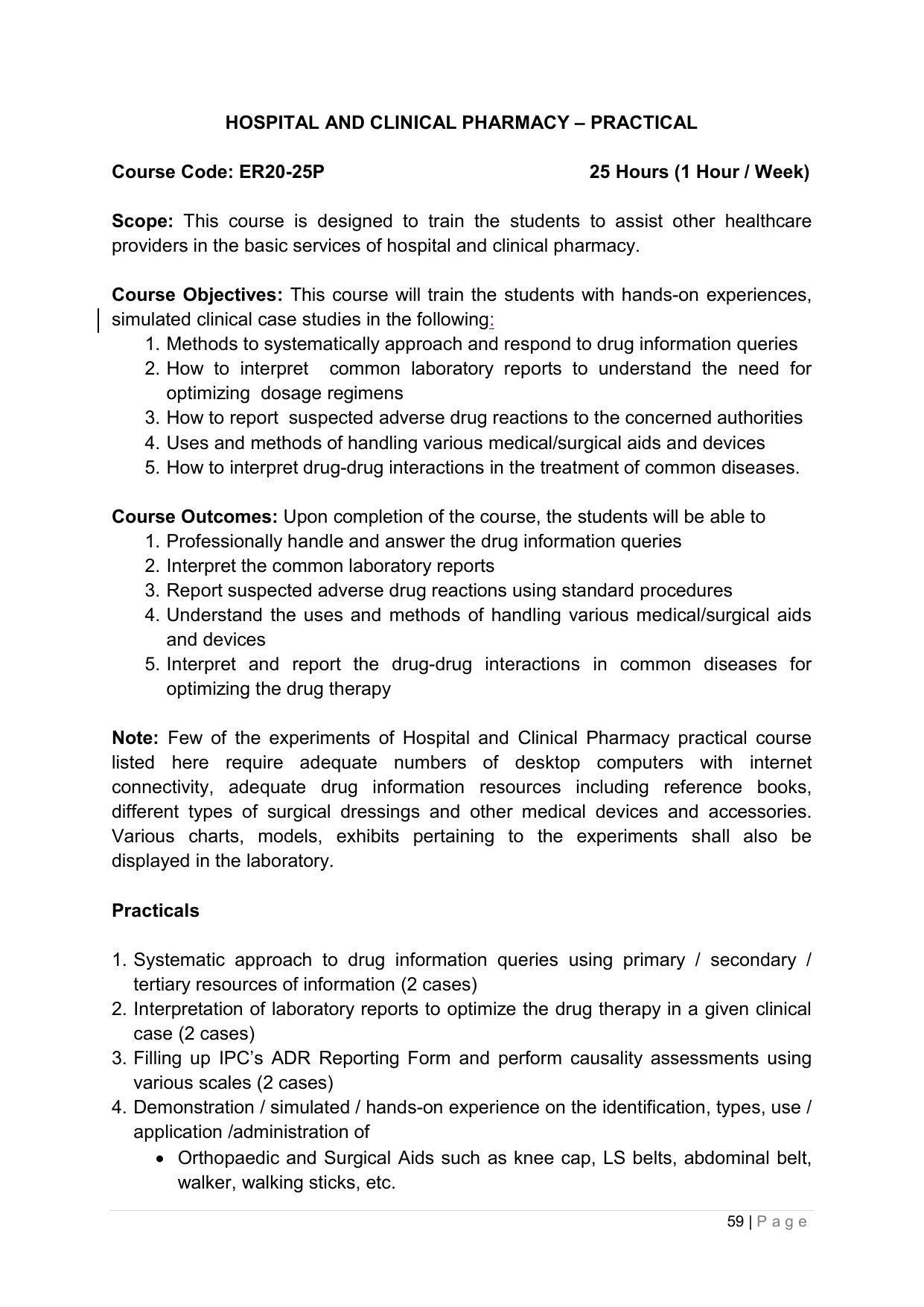 SYLLABUS FOR ANNUAL SYSTEM EFFECTIVE FROM (2021-2022) - PHARMACY - Page 63