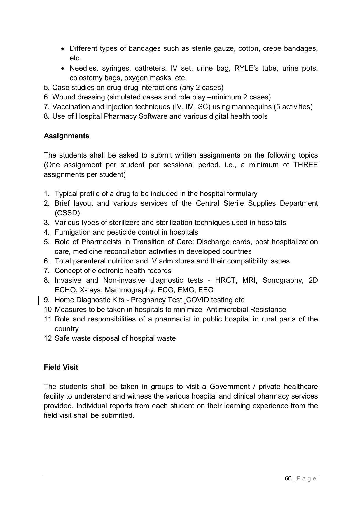 SYLLABUS FOR ANNUAL SYSTEM EFFECTIVE FROM (2021-2022) - PHARMACY - Page 64