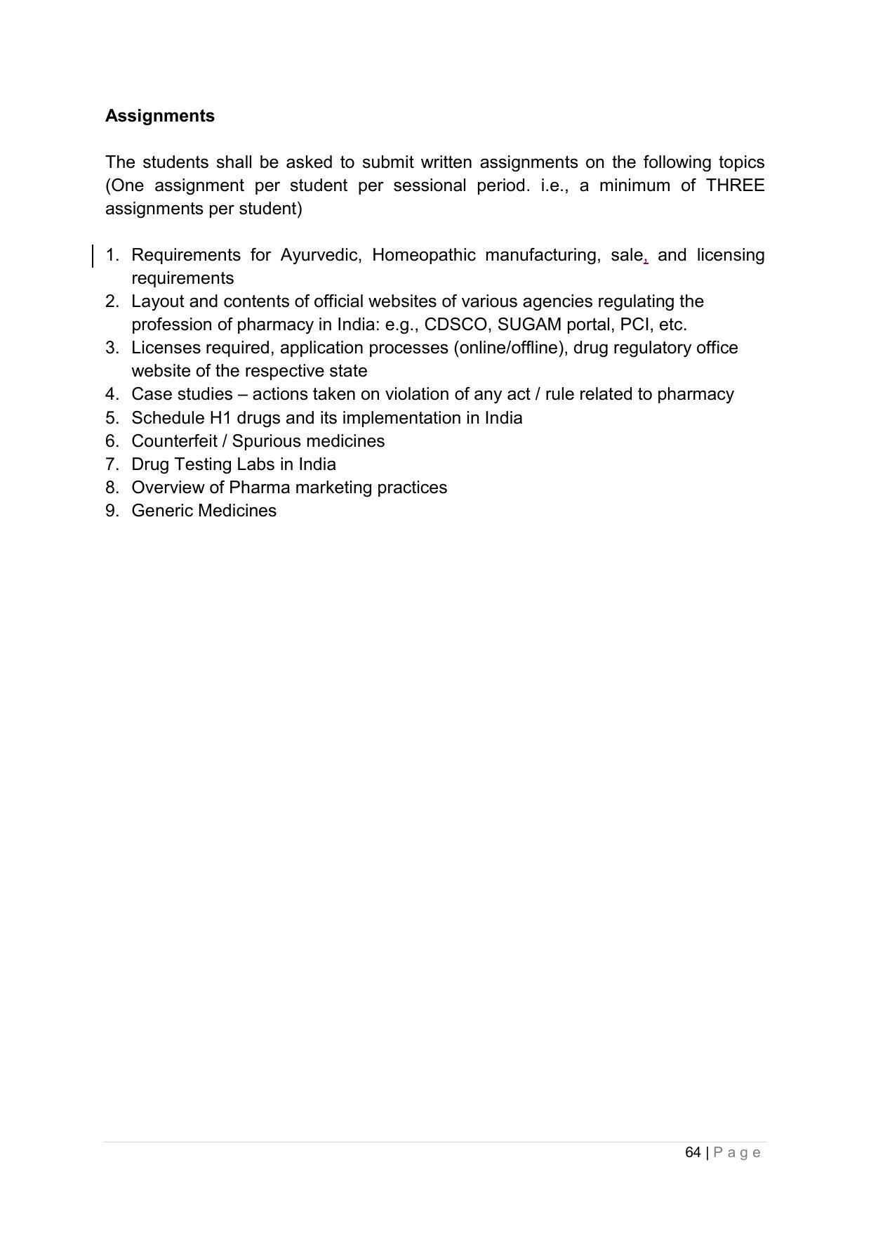 SYLLABUS FOR ANNUAL SYSTEM EFFECTIVE FROM (2021-2022) - PHARMACY - Page 68
