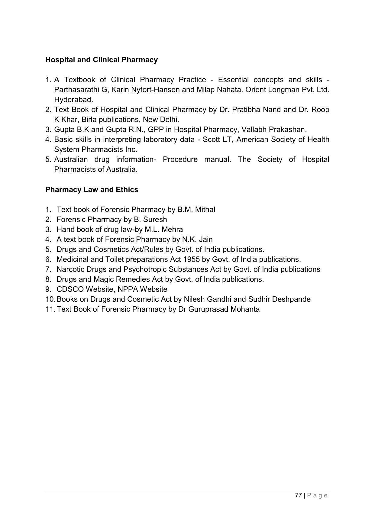 SYLLABUS FOR ANNUAL SYSTEM EFFECTIVE FROM (2021-2022) - PHARMACY - Page 81