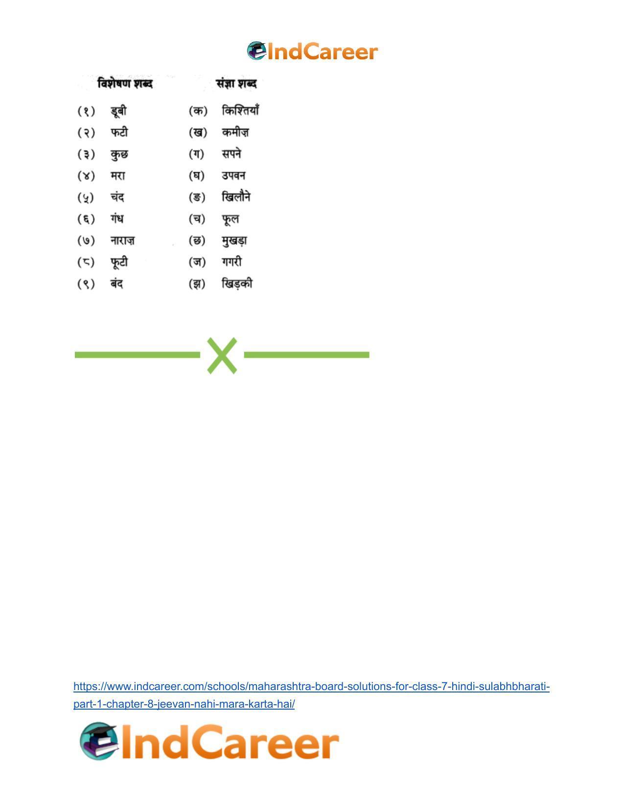 Maharashtra Board Solutions for Class 7- Hindi Sulabhbharati (Part 1): Chapter 8- जीवन नहीं मरा करता है - Page 17