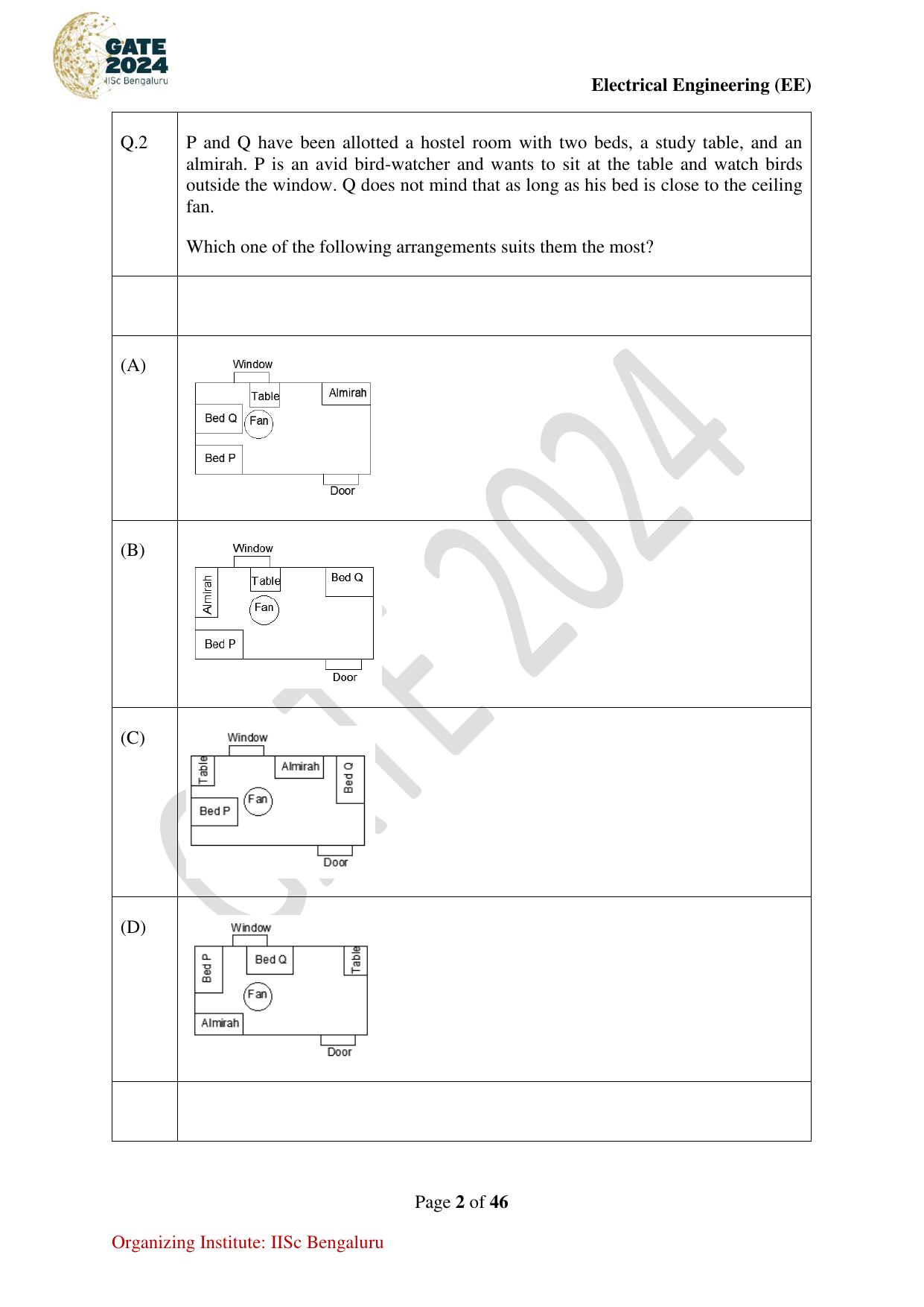 GATE 2024 Electrical Engineering (EE) Question Paper - Page 2