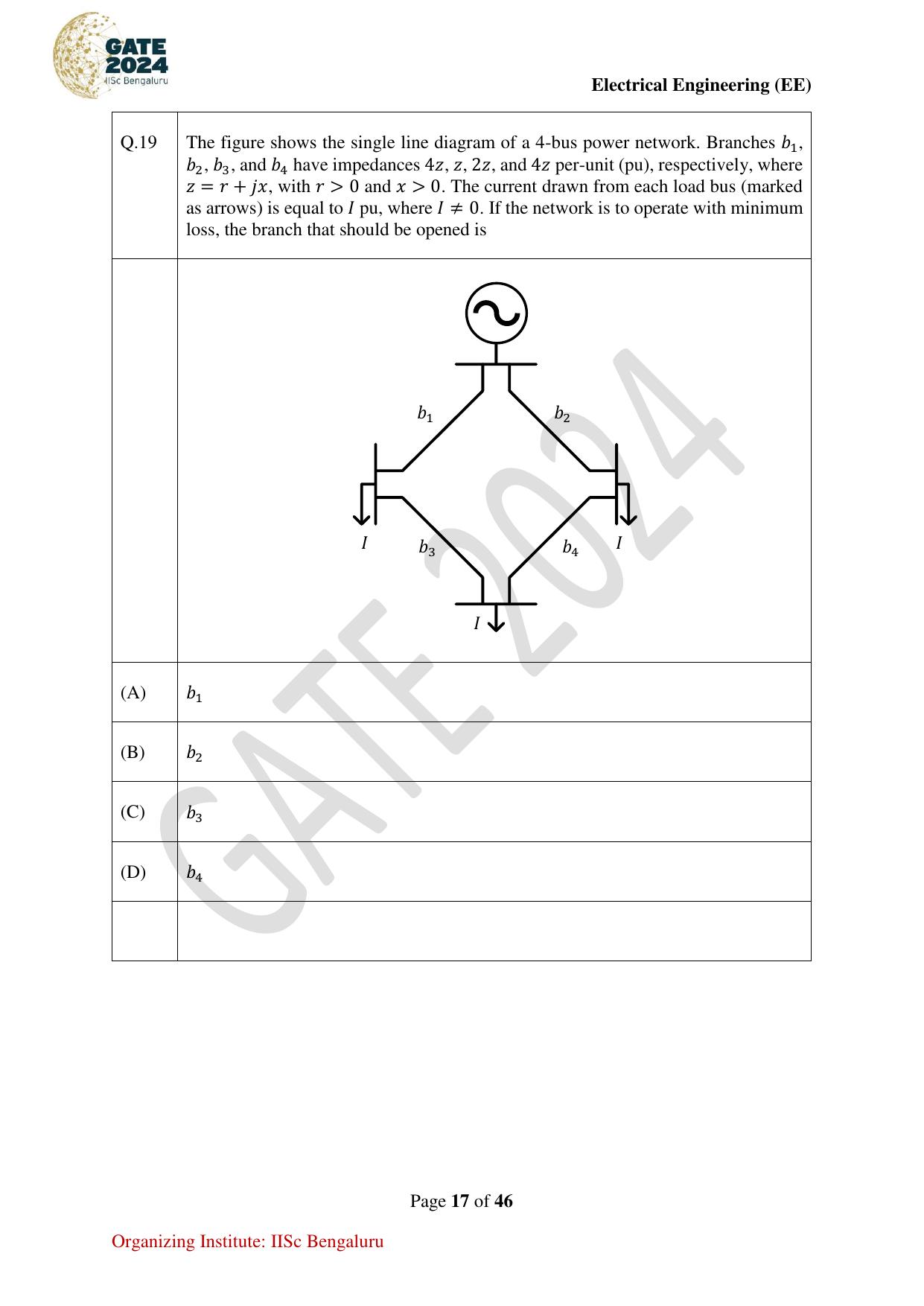 GATE 2024 Electrical Engineering (EE) Question Paper - Page 17