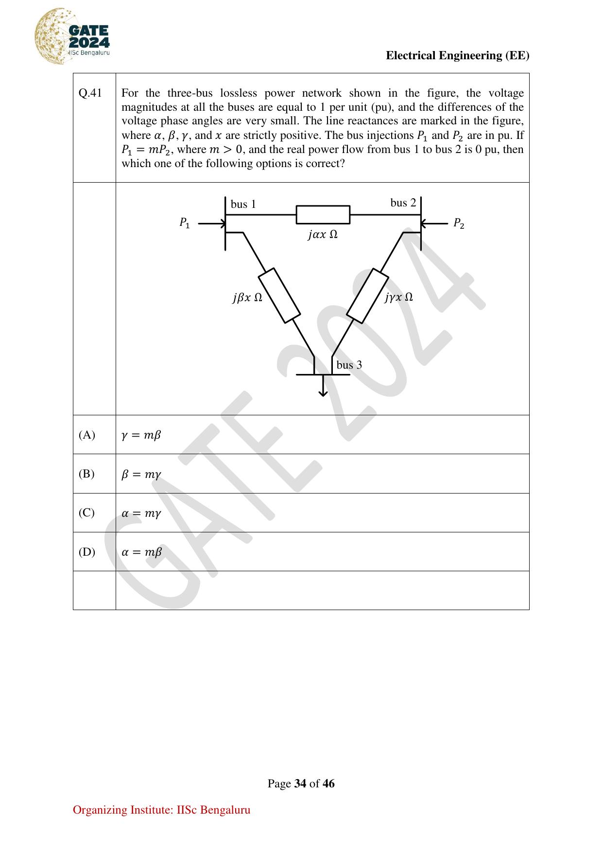 GATE 2024 Electrical Engineering (EE) Question Paper - Page 34