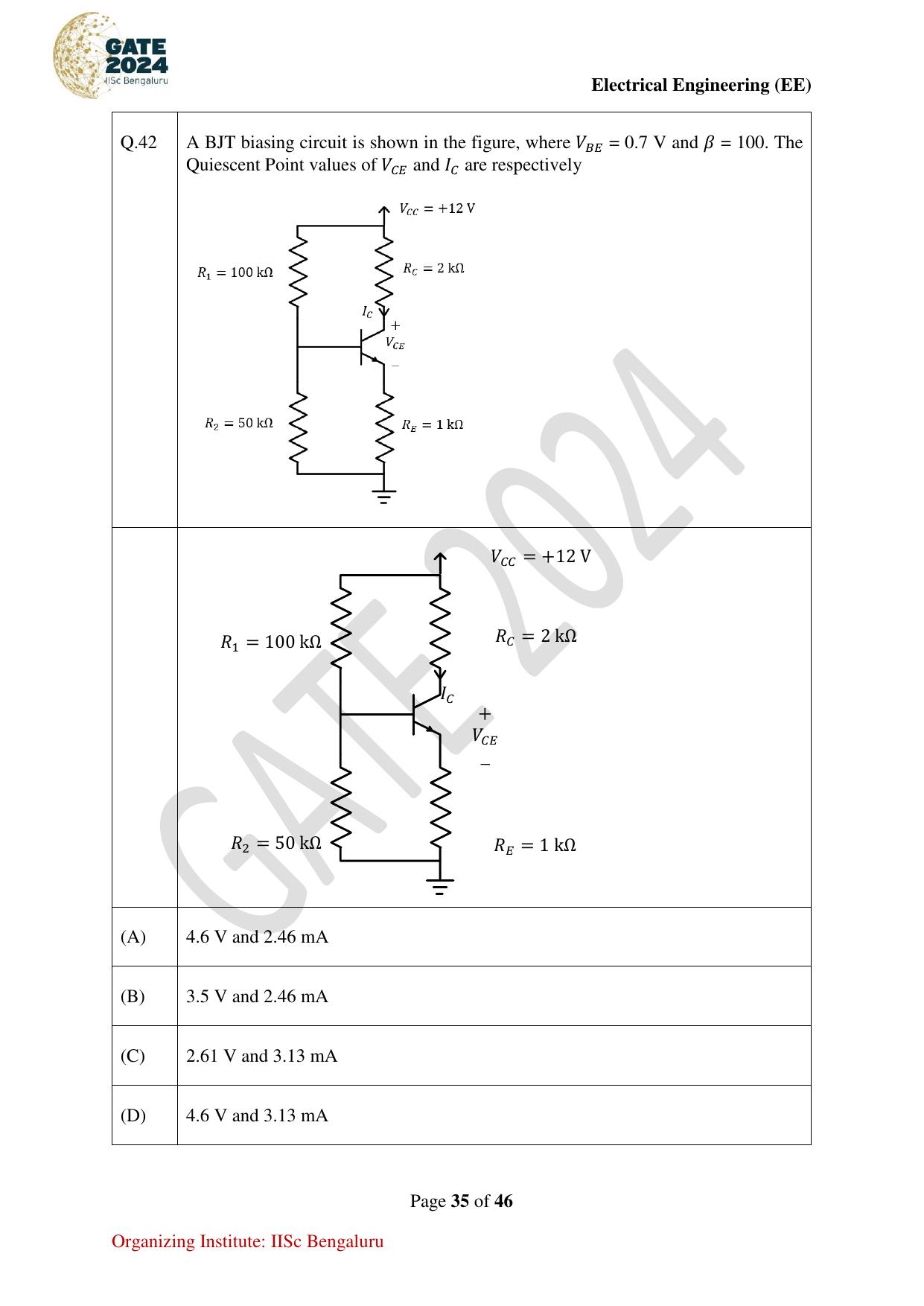 GATE 2024 Electrical Engineering (EE) Question Paper - Page 35