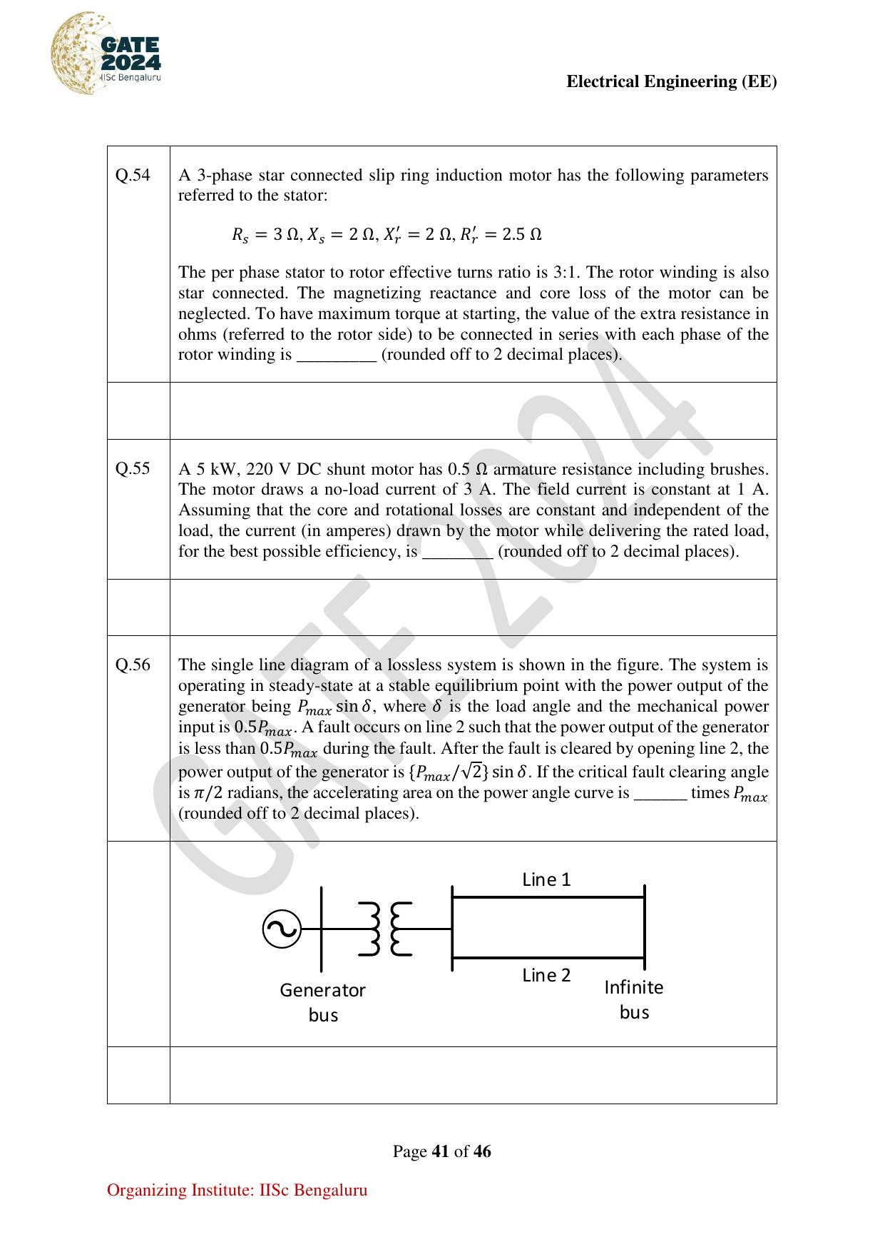 GATE 2024 Electrical Engineering (EE) Question Paper - Page 41