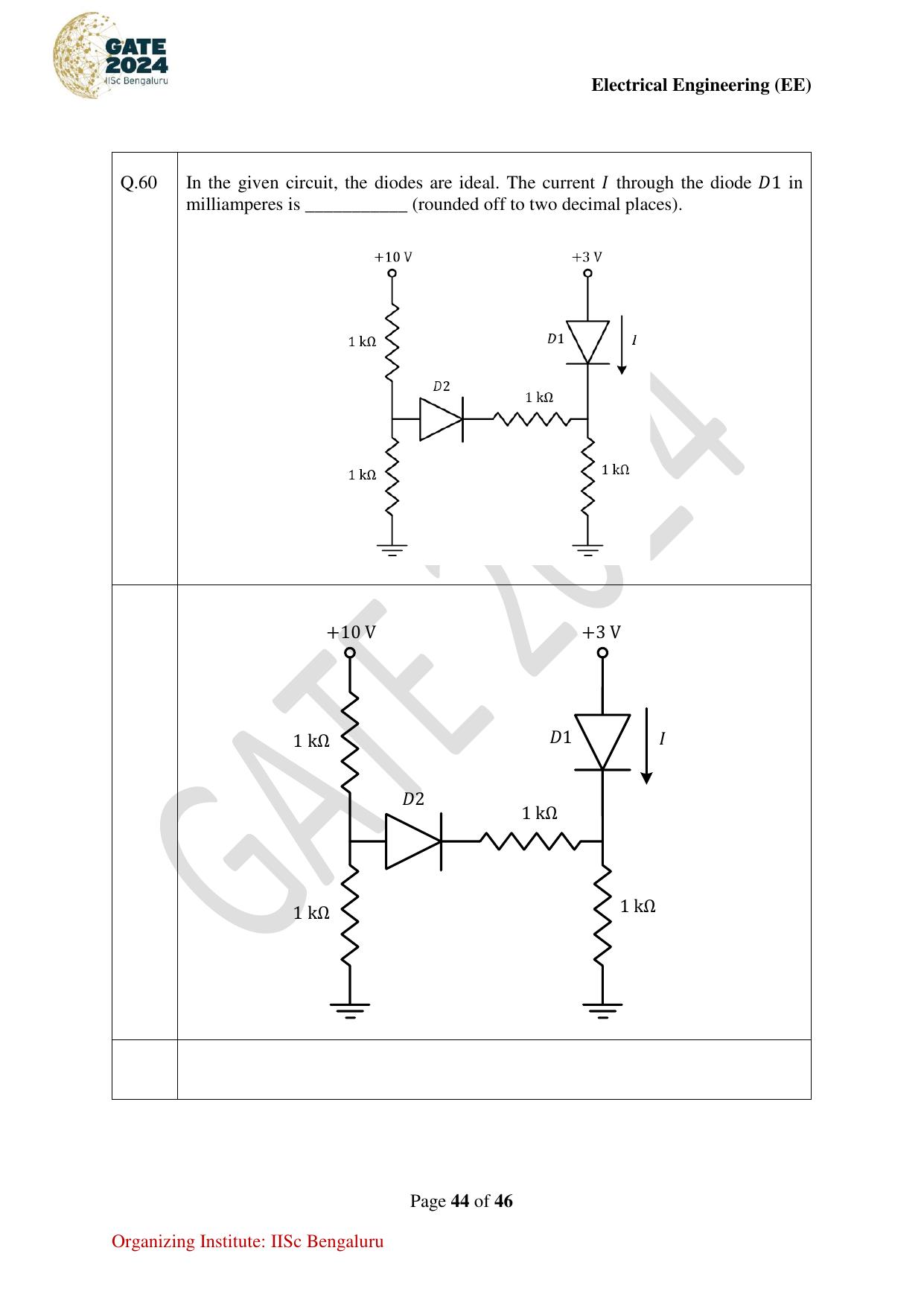 GATE 2024 Electrical Engineering (EE) Question Paper - Page 44