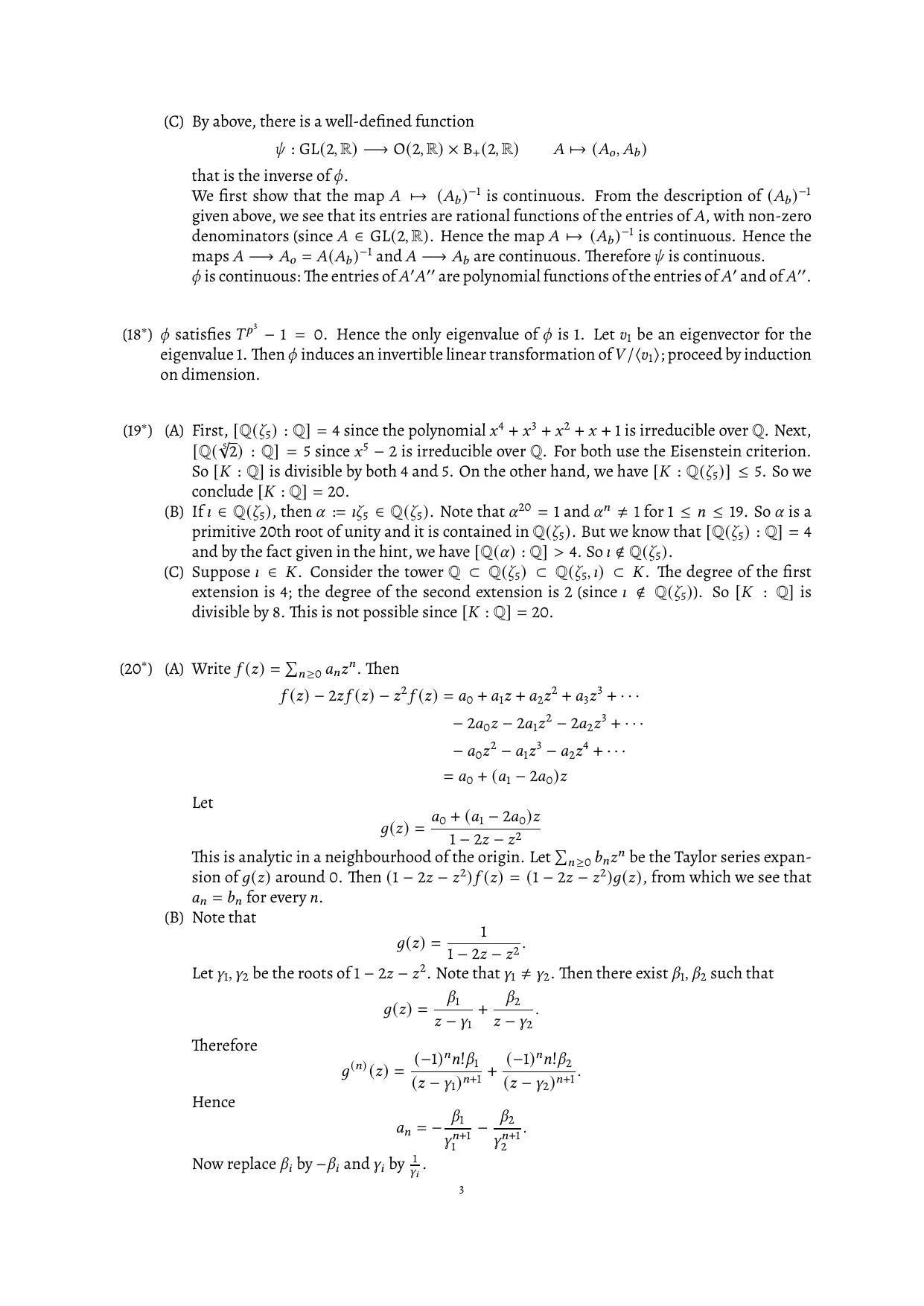 CMI Entrance Exam 2021 Solutions MSc/PhD Mathematics - Page 3
