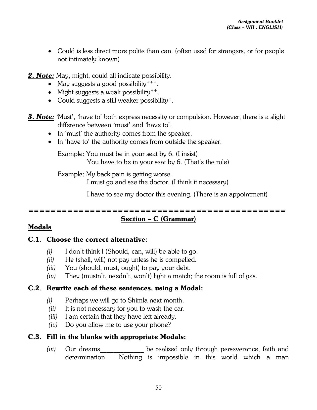 CBSE Worksheets for Class 8 English Assignment 14 - Page 5