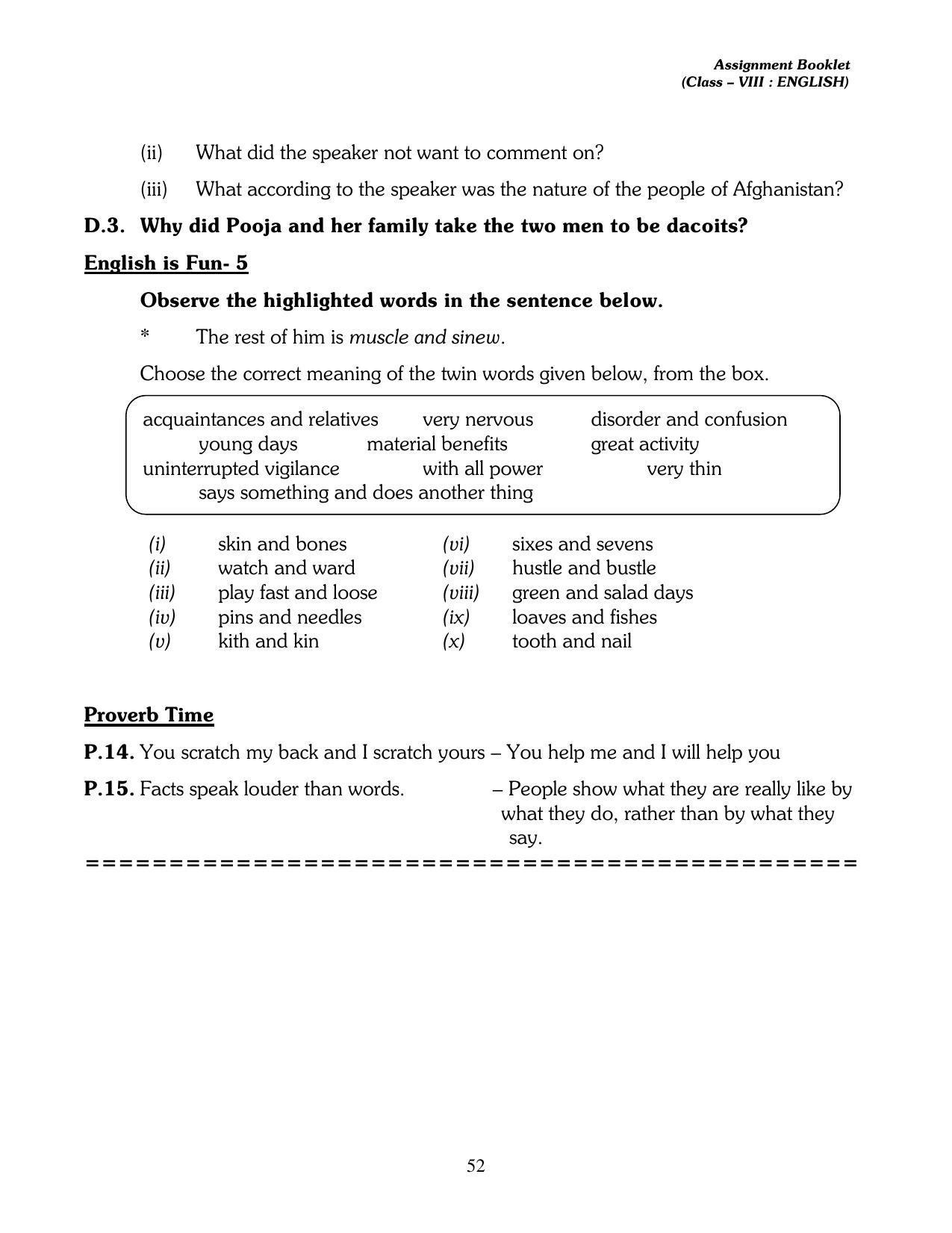 CBSE Worksheets for Class 8 English Assignment 14 - Page 7