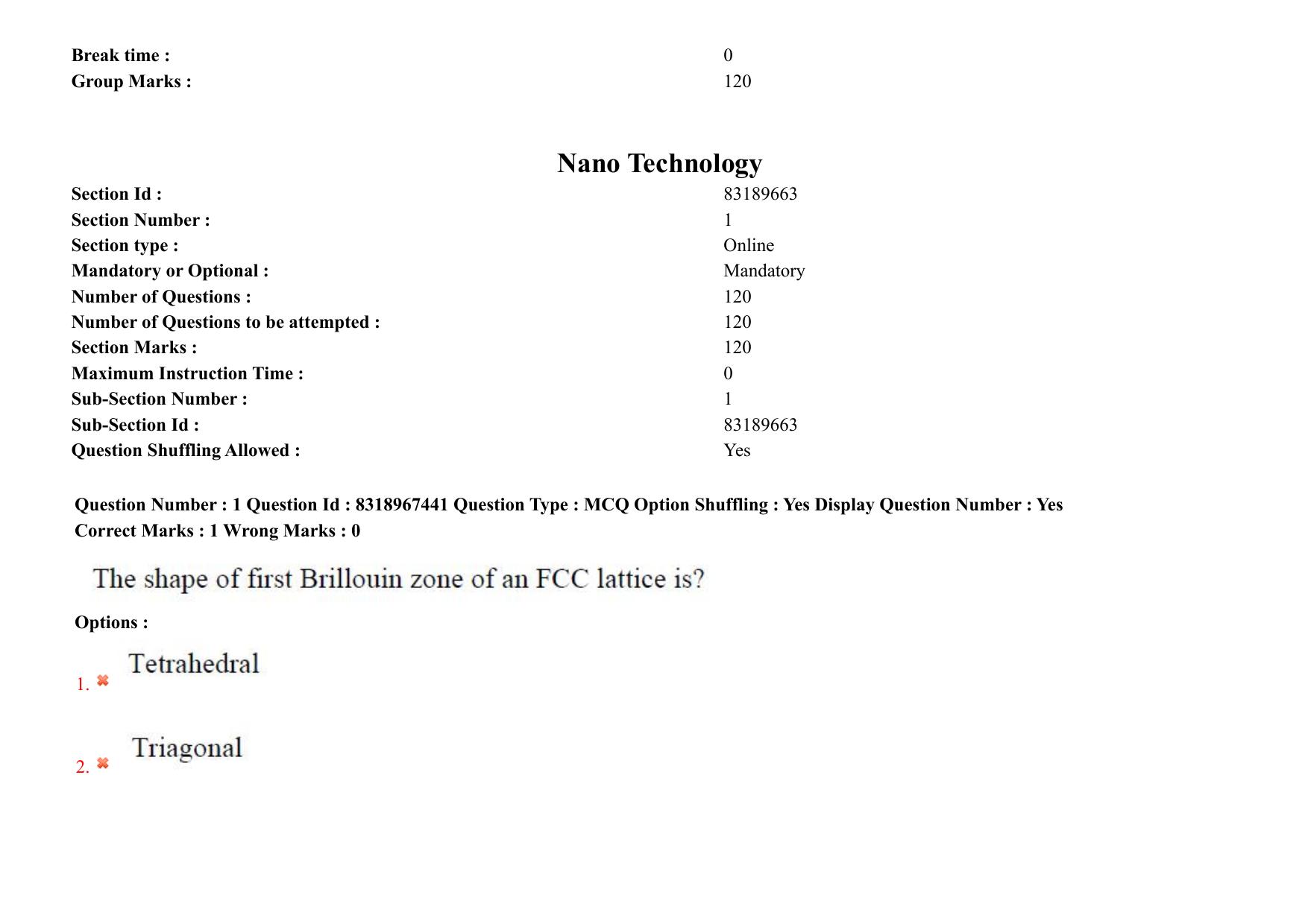 AP PGCET 2025 Nano Technology Paper with Answer Key - Page 2