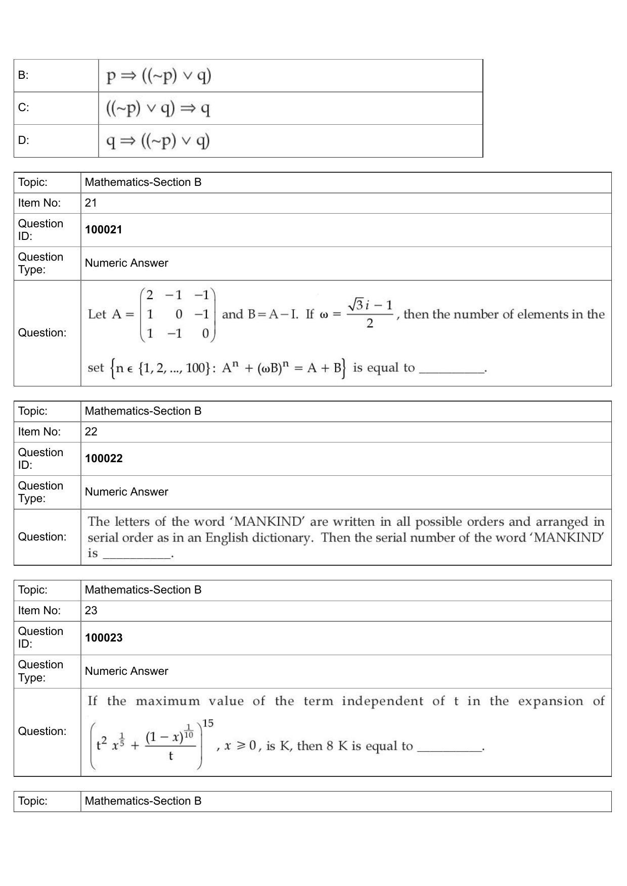 JEE Mains 2022: BTech English (Shift 1) 25-07-2022 Question Paper - Page 10