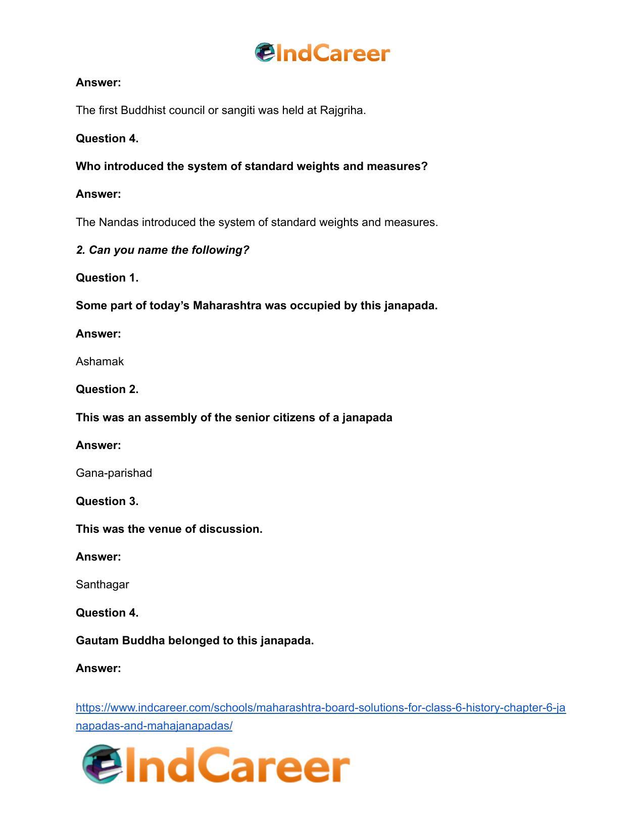 Maharashtra Board Solutions for Class 6- History: Chapter 6- Janapadas and Mahajanapadas - Page 3