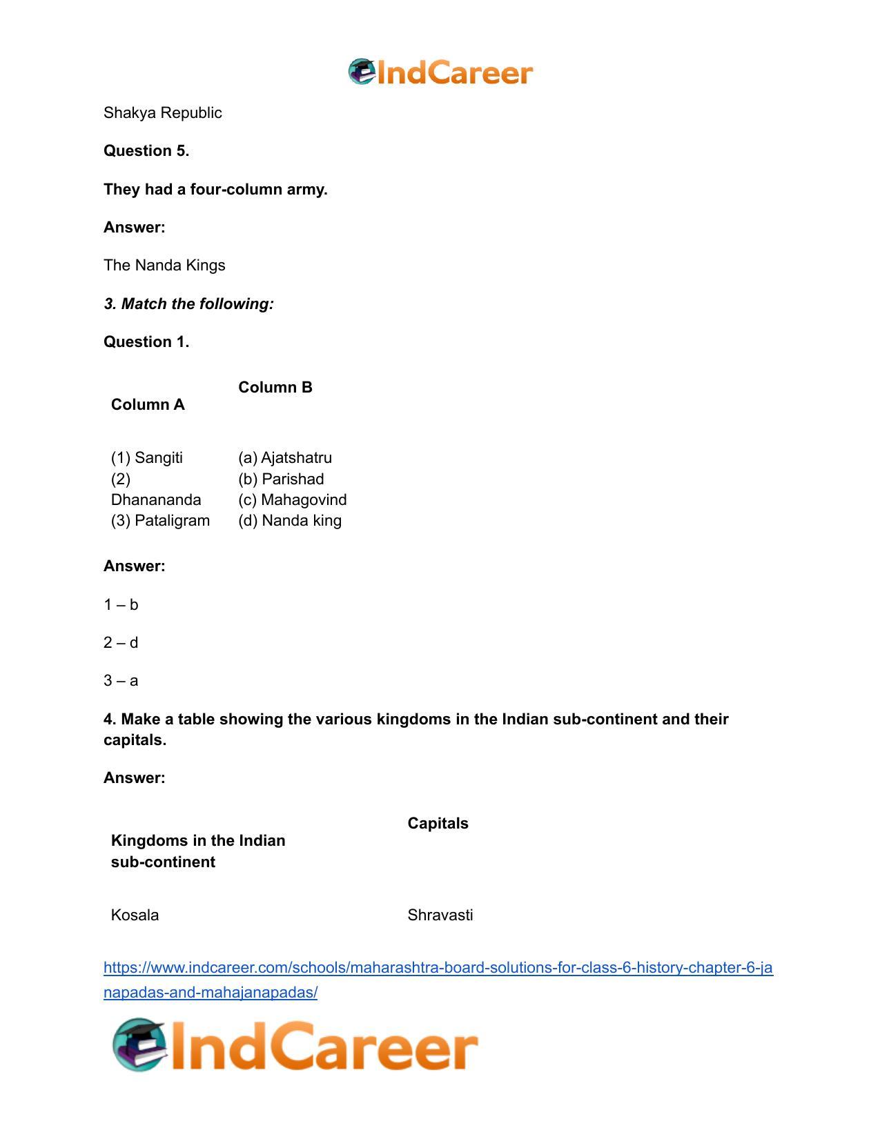 Maharashtra Board Solutions for Class 6- History: Chapter 6- Janapadas and Mahajanapadas - Page 4